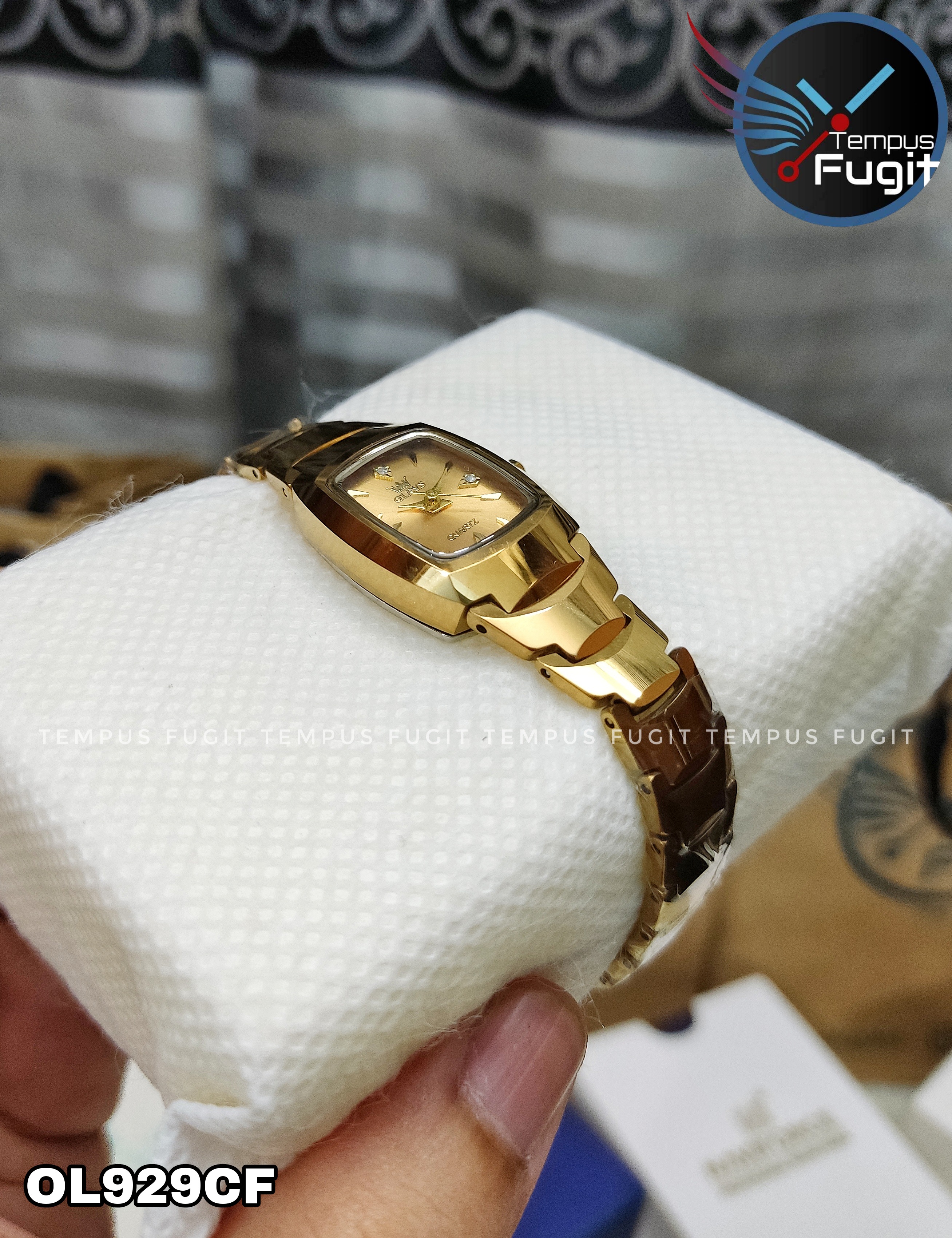 OLEVS 7006 Ladies Chain Watch- Golden Dial- Golden Bezel- Golden Chain- TF Code OL929CF_img_12