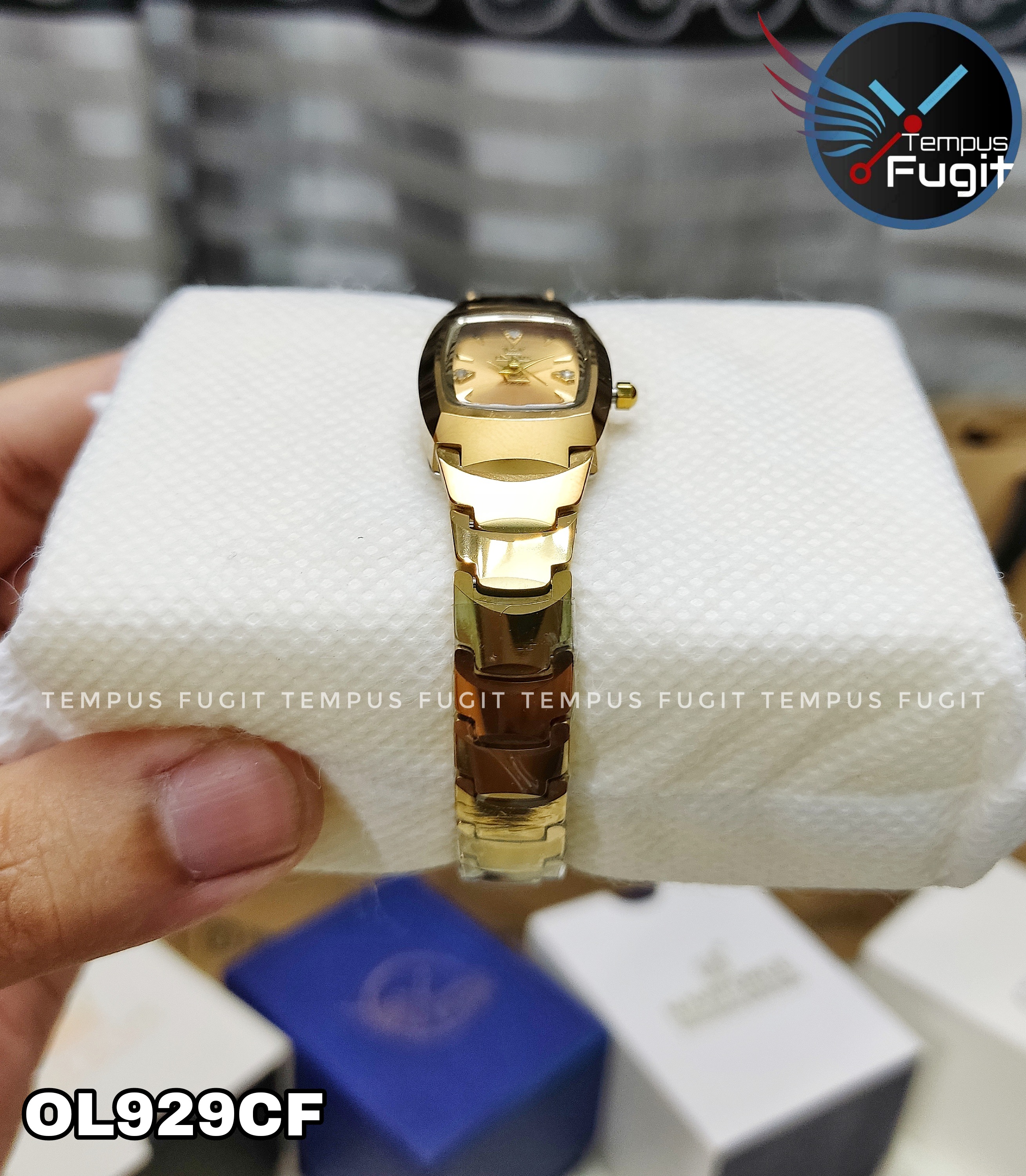 OLEVS 7006 Ladies Chain Watch- Golden Dial- Golden Bezel- Golden Chain- TF Code OL929CF_img_13