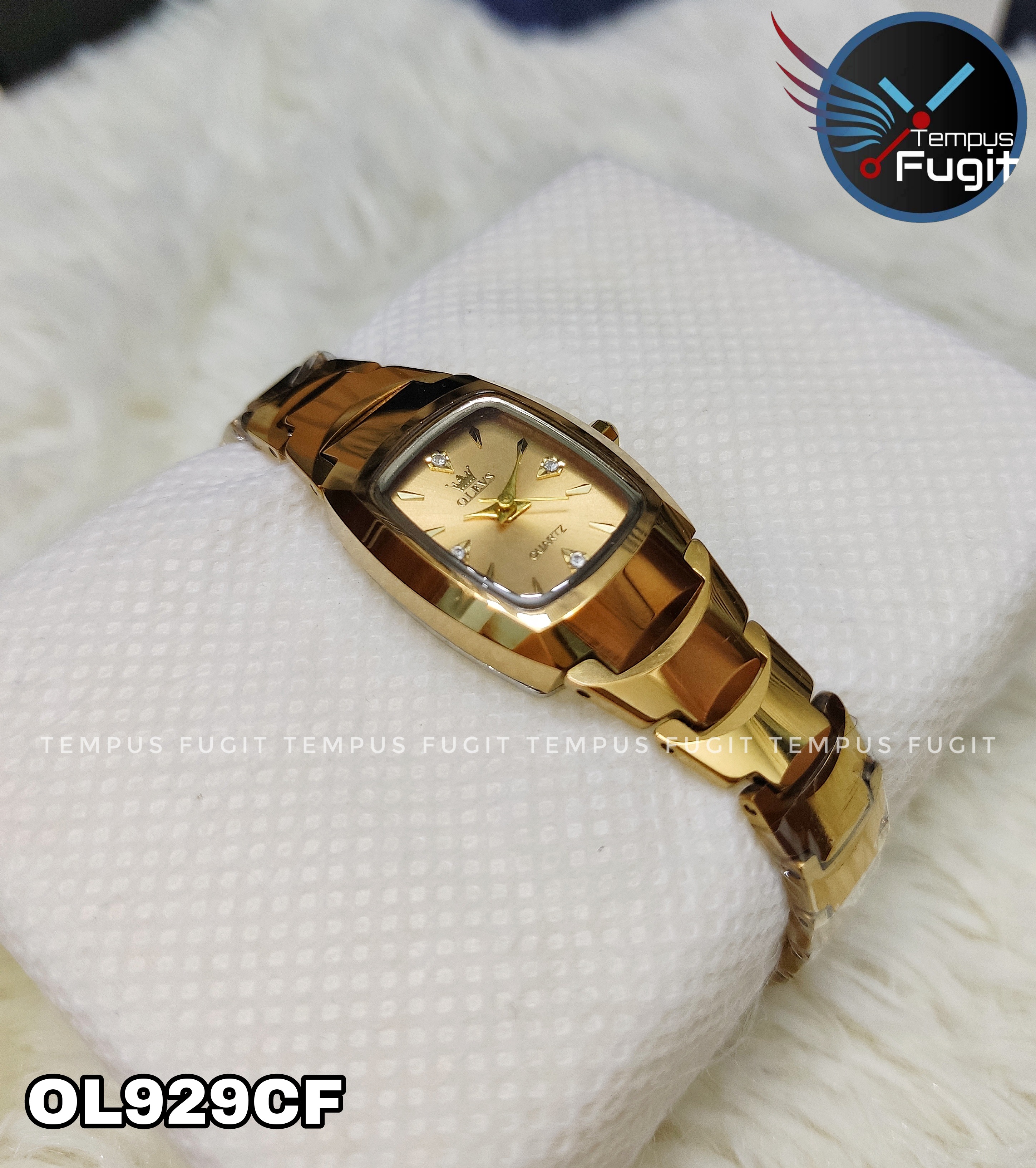 OLEVS 7006 Ladies Chain Watch- Golden Dial- Golden Bezel- Golden Chain- TF Code OL929CF_img_15