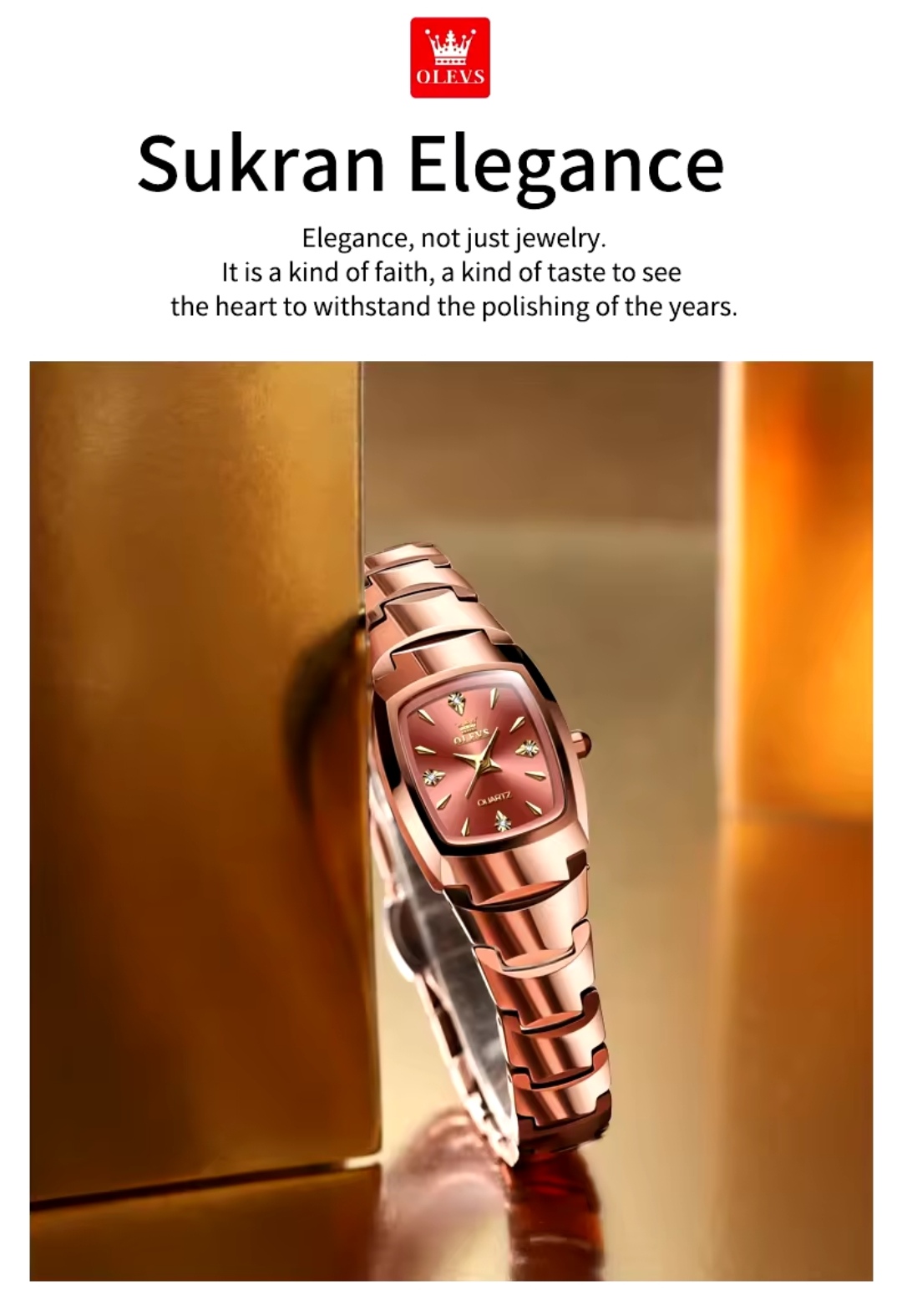 OLEVS 7006 Ladies Chain Watch- Coffee Dial- Coffee Bezel- Coffee Chain- TF Code OL921CF_img_1