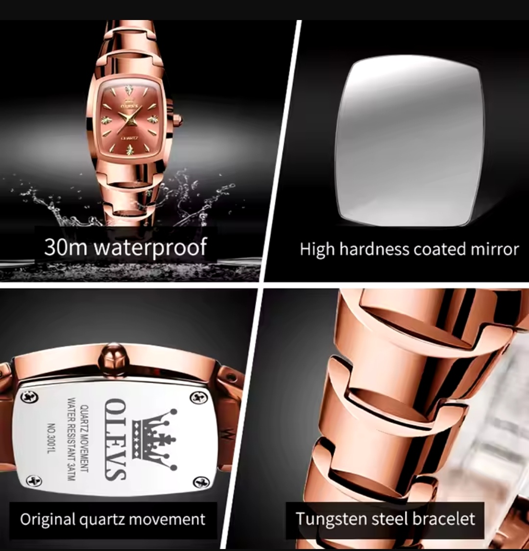 OLEVS 7006 Ladies Chain Watch- Coffee Dial- Coffee Bezel- Coffee Chain- TF Code OL921CF_img_6