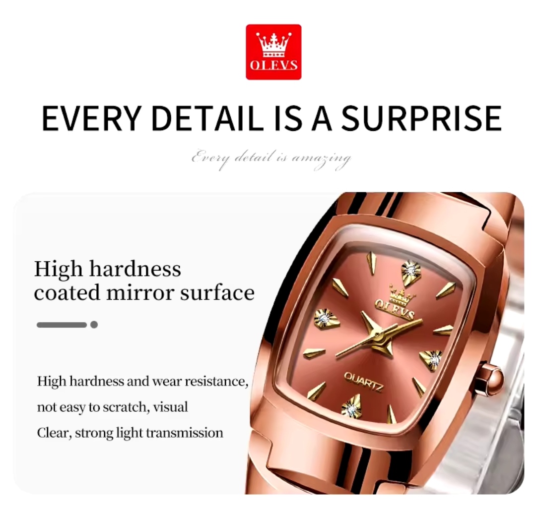 OLEVS 7006 Ladies Chain Watch- Coffee Dial- Coffee Bezel- Coffee Chain- TF Code OL921CF_img_7