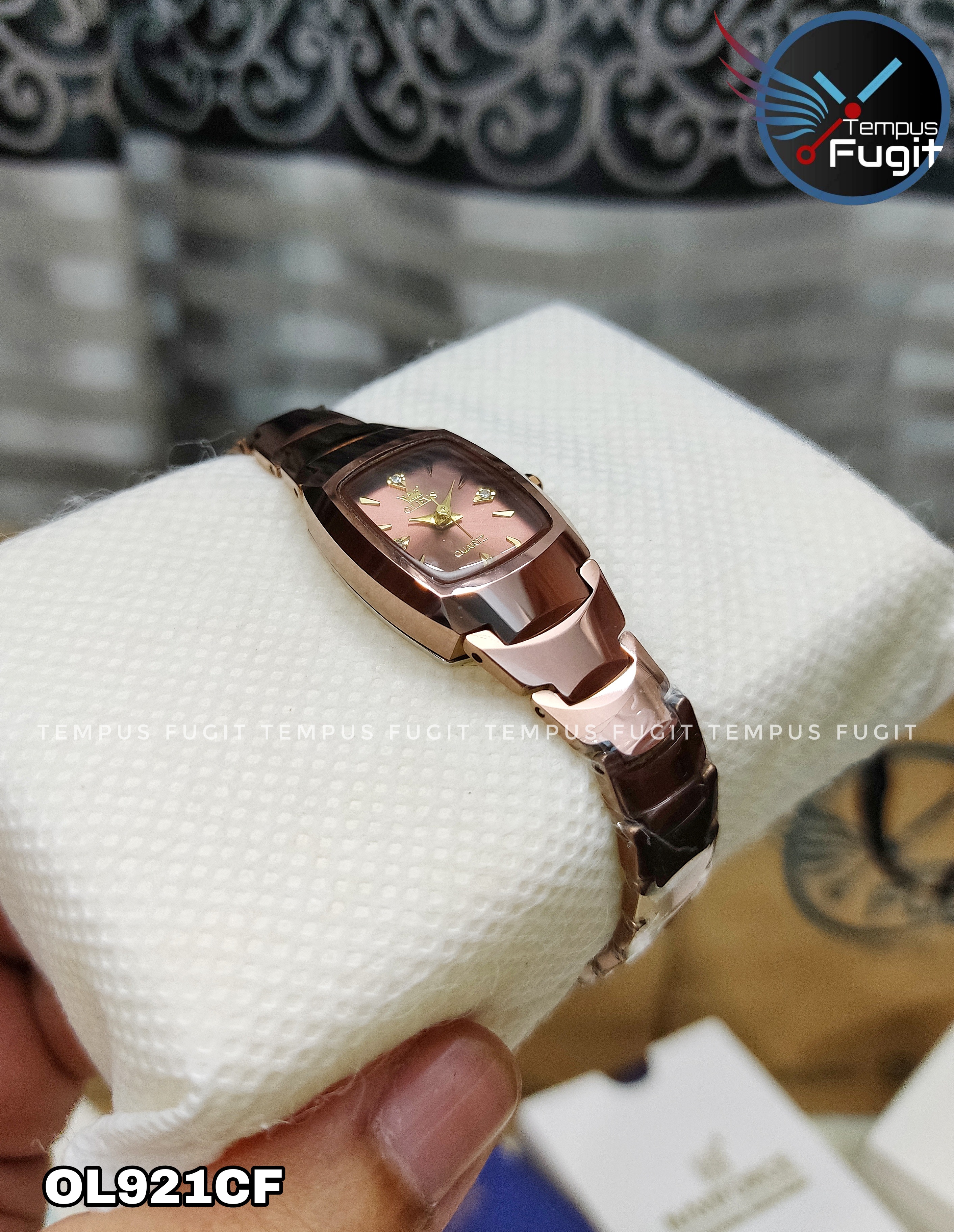 OLEVS 7006 Ladies Chain Watch- Coffee Dial- Coffee Bezel- Coffee Chain- TF Code OL921CF_img_11