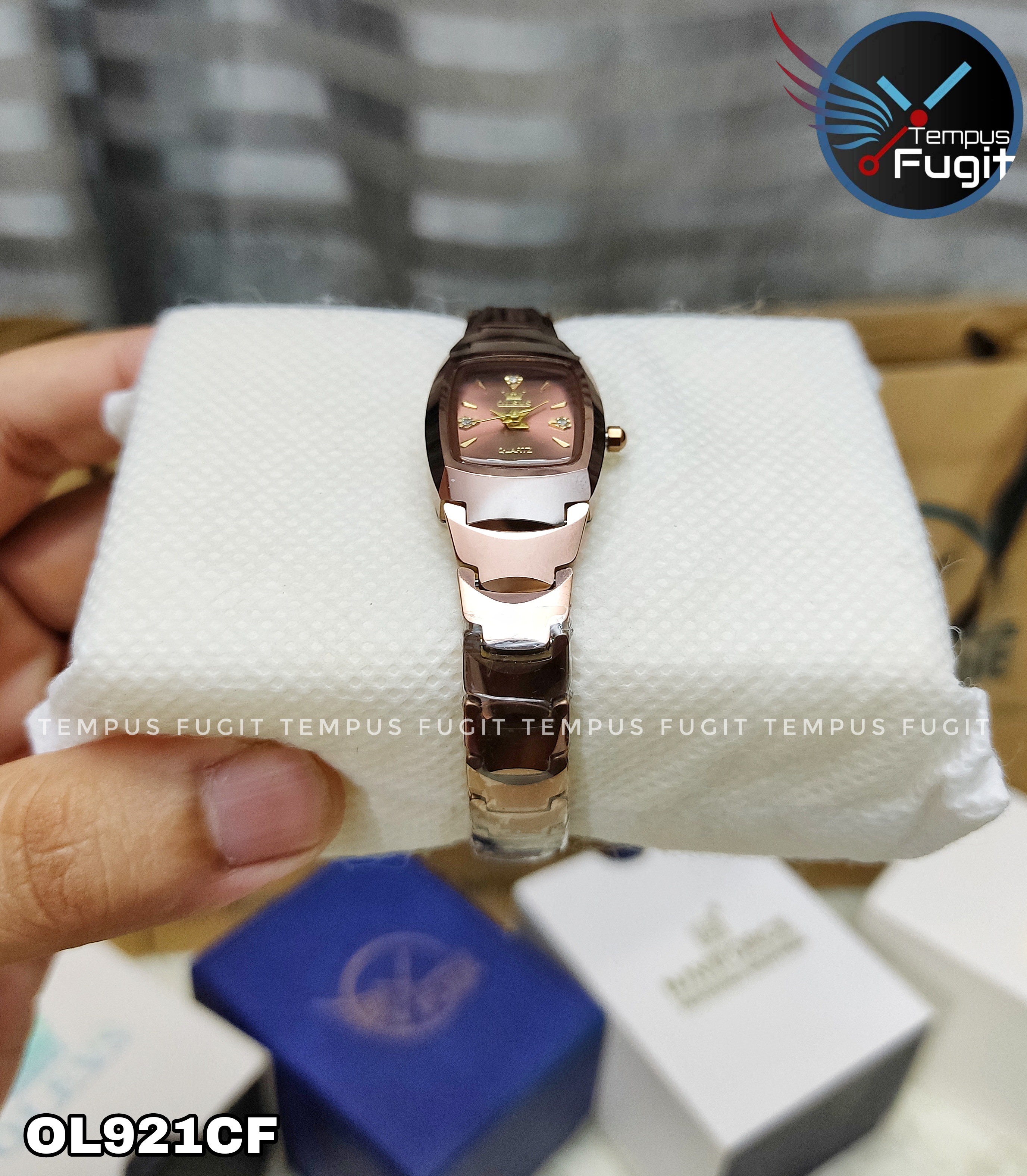 OLEVS 7006 Ladies Chain Watch- Coffee Dial- Coffee Bezel- Coffee Chain- TF Code OL921CF_img_12