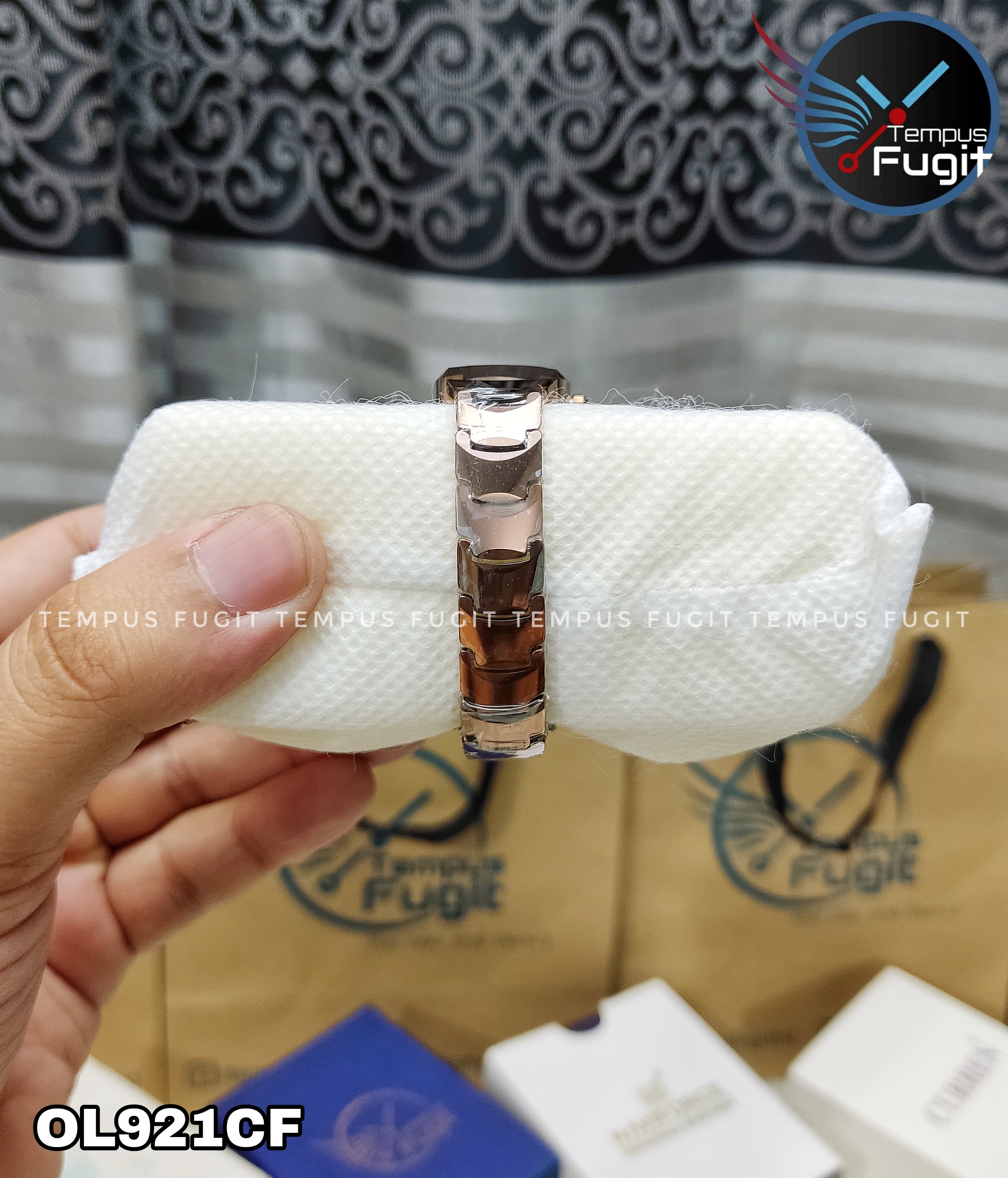 OLEVS 7006 Ladies Chain Watch- Coffee Dial- Coffee Bezel- Coffee Chain- TF Code OL921CF_img_13