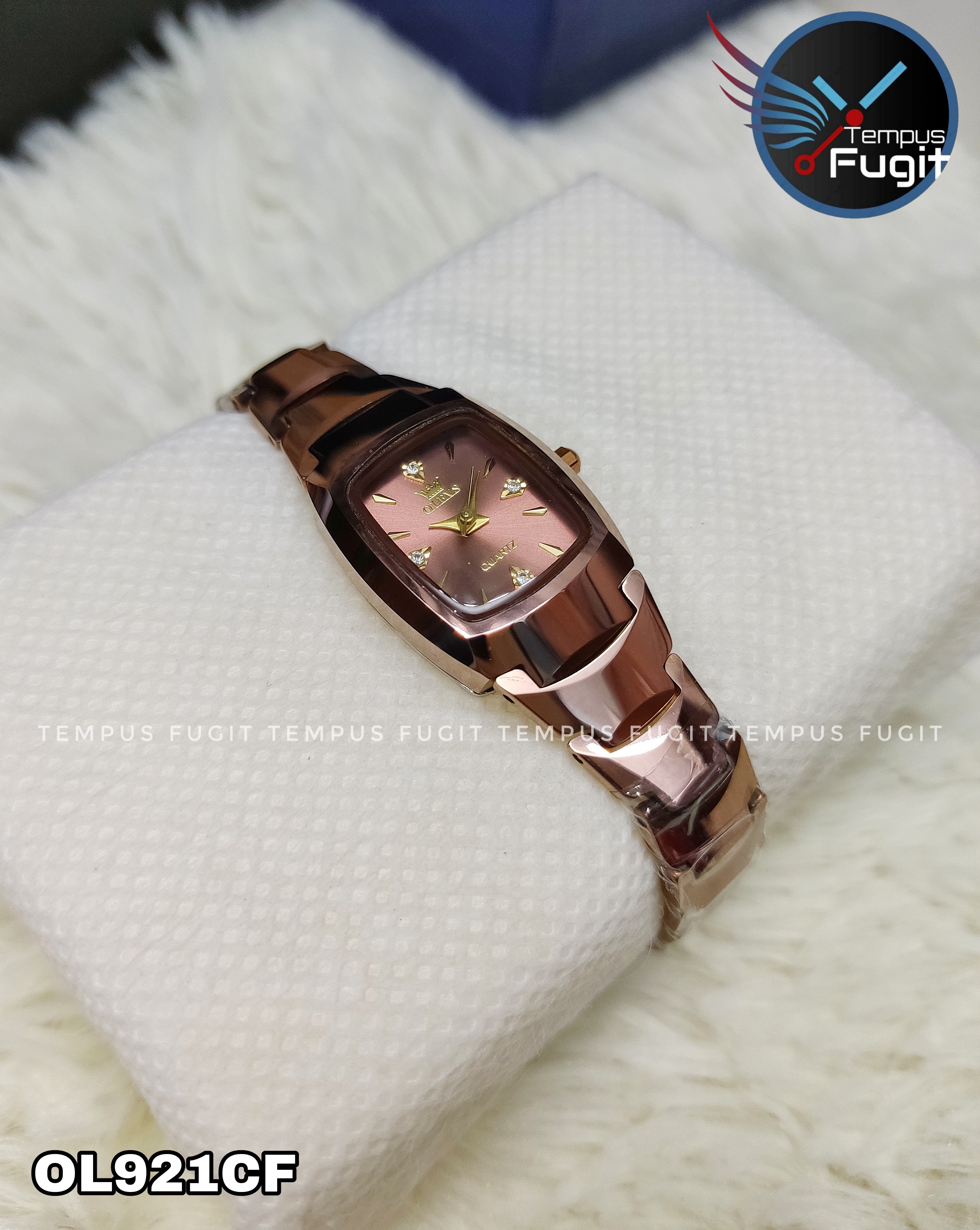 OLEVS 7006 Ladies Chain Watch- Coffee Dial- Coffee Bezel- Coffee Chain- TF Code OL921CF_img_14