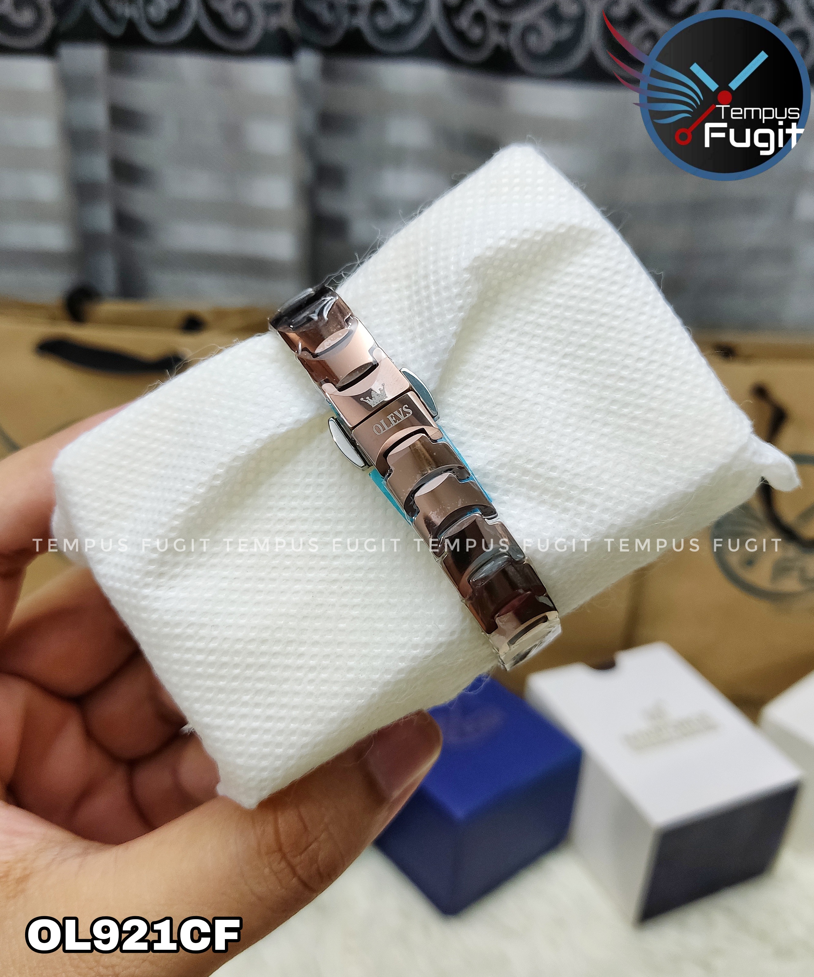 OLEVS 7006 Ladies Chain Watch- Coffee Dial- Coffee Bezel- Coffee Chain- TF Code OL921CF_img_15