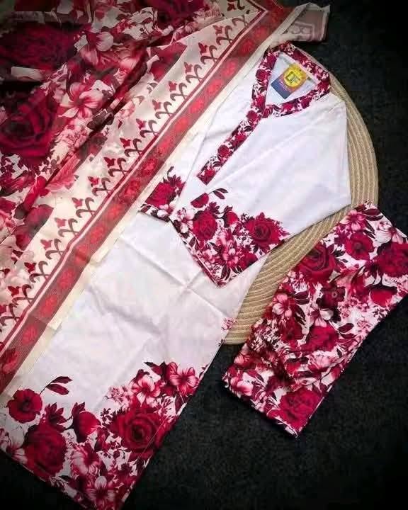Floral Pakistani inspired 3pcs - Image 3