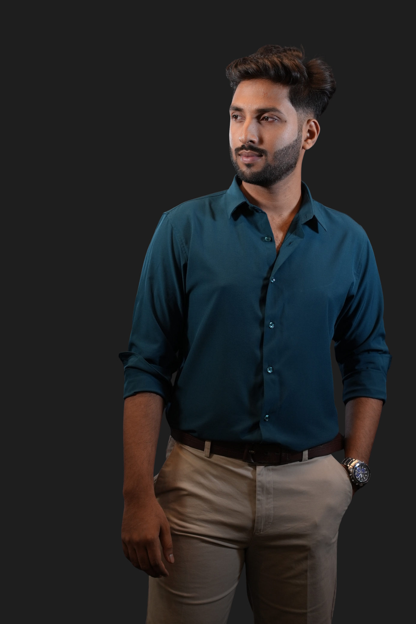 ILIAF Fresh Sea Green Contemporary Shirt - Style-Forward Workwear