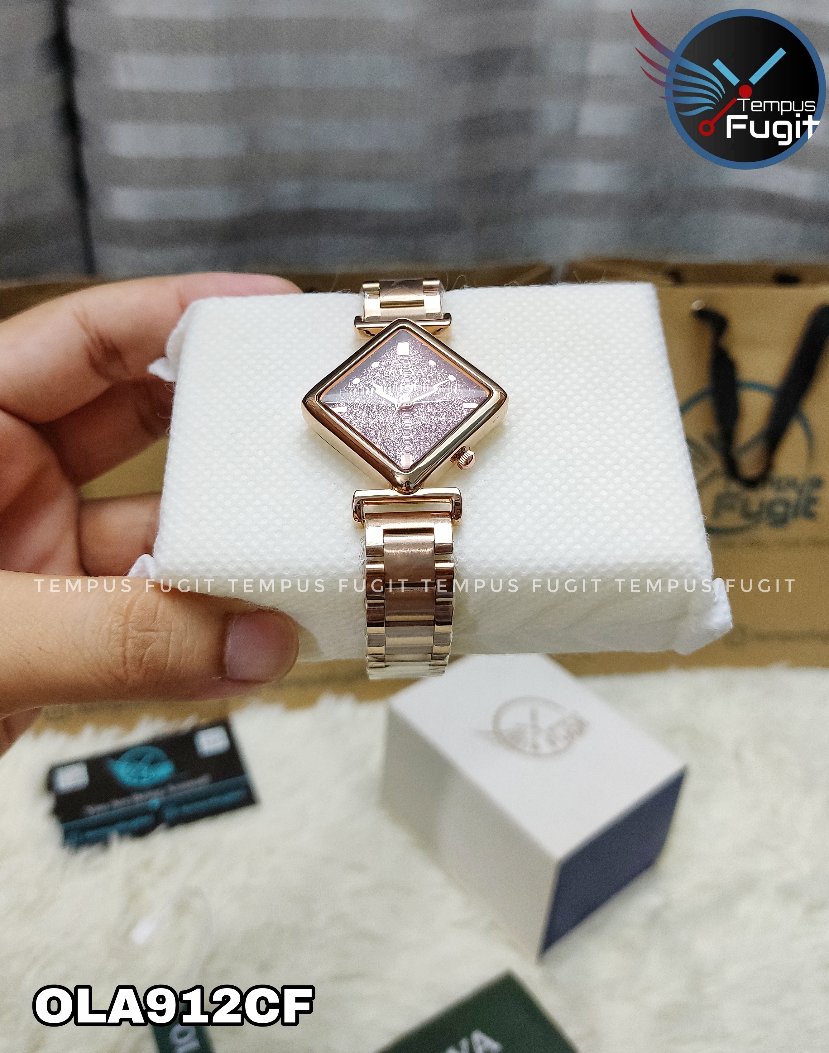 OLIYA 6819 Ladies Chain Watch- Sparkling Pink Dial- Rose Golden Bezel- Rose Golden Chain- TF Code OLA912CF_img_3