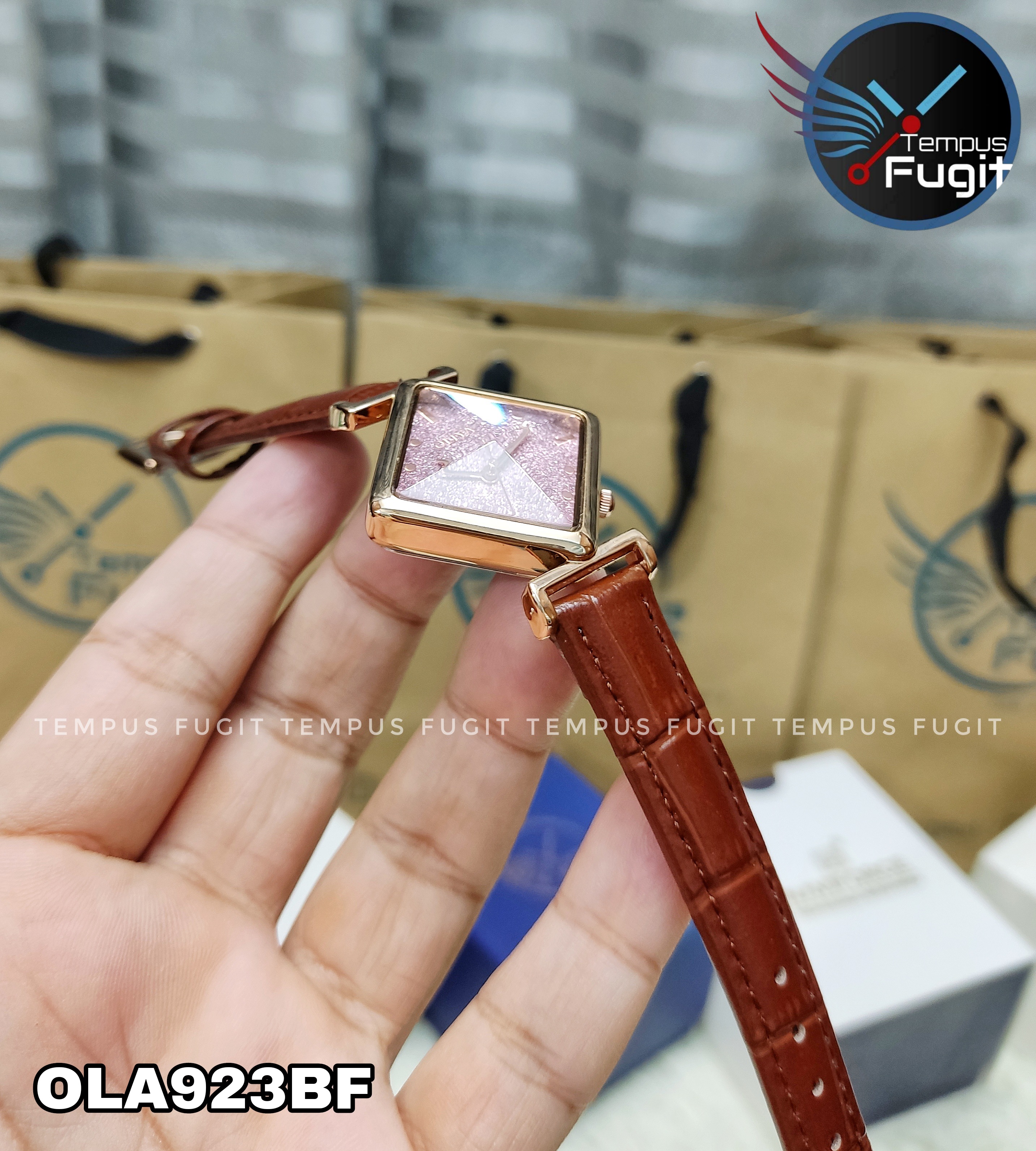 OLIYA 6819 Ladies Belt Watch- Sparkling Pink Dial- Rose Golden Bezel- Leather Color- TF Code OLA923BF_img_2