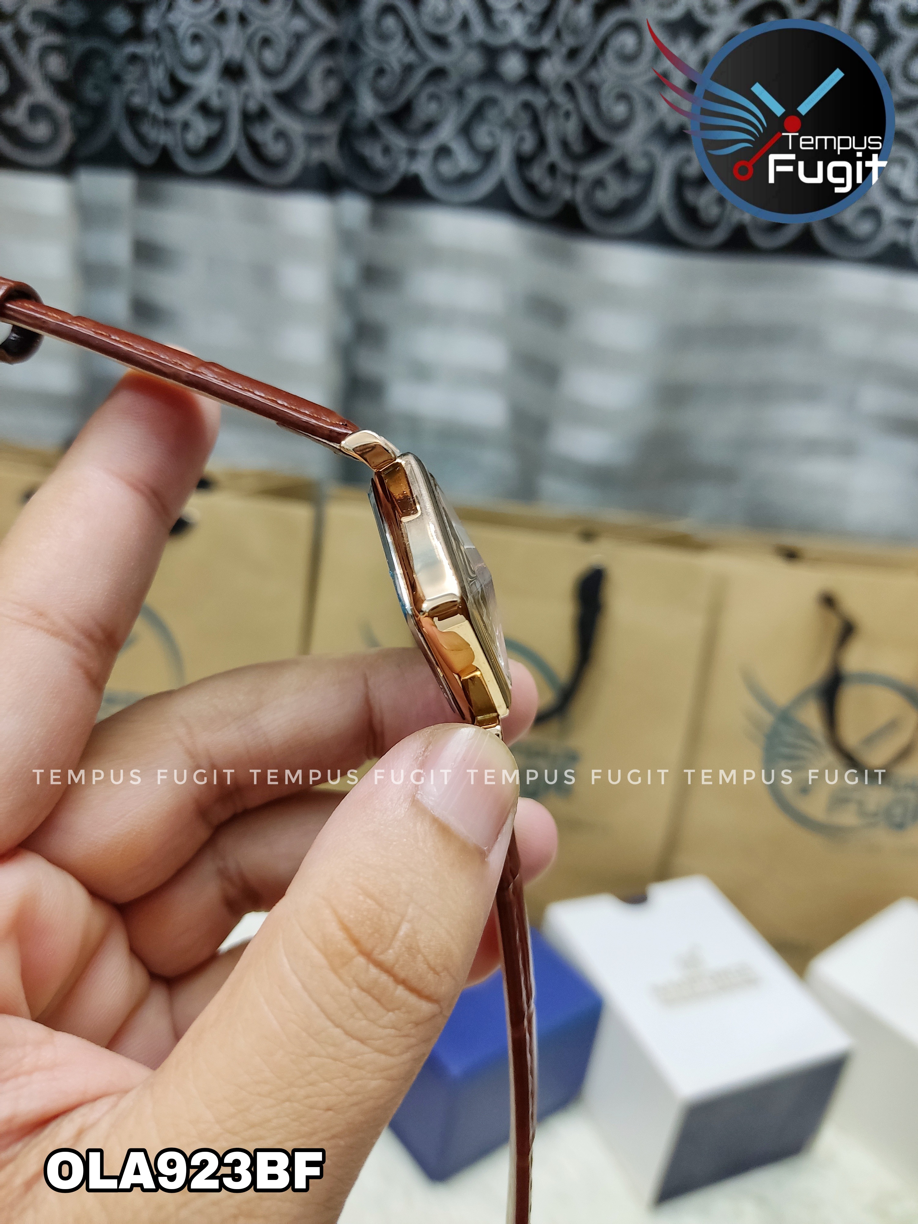 OLIYA 6819 Ladies Belt Watch- Sparkling Pink Dial- Rose Golden Bezel- Leather Color- TF Code OLA923BF_img_4