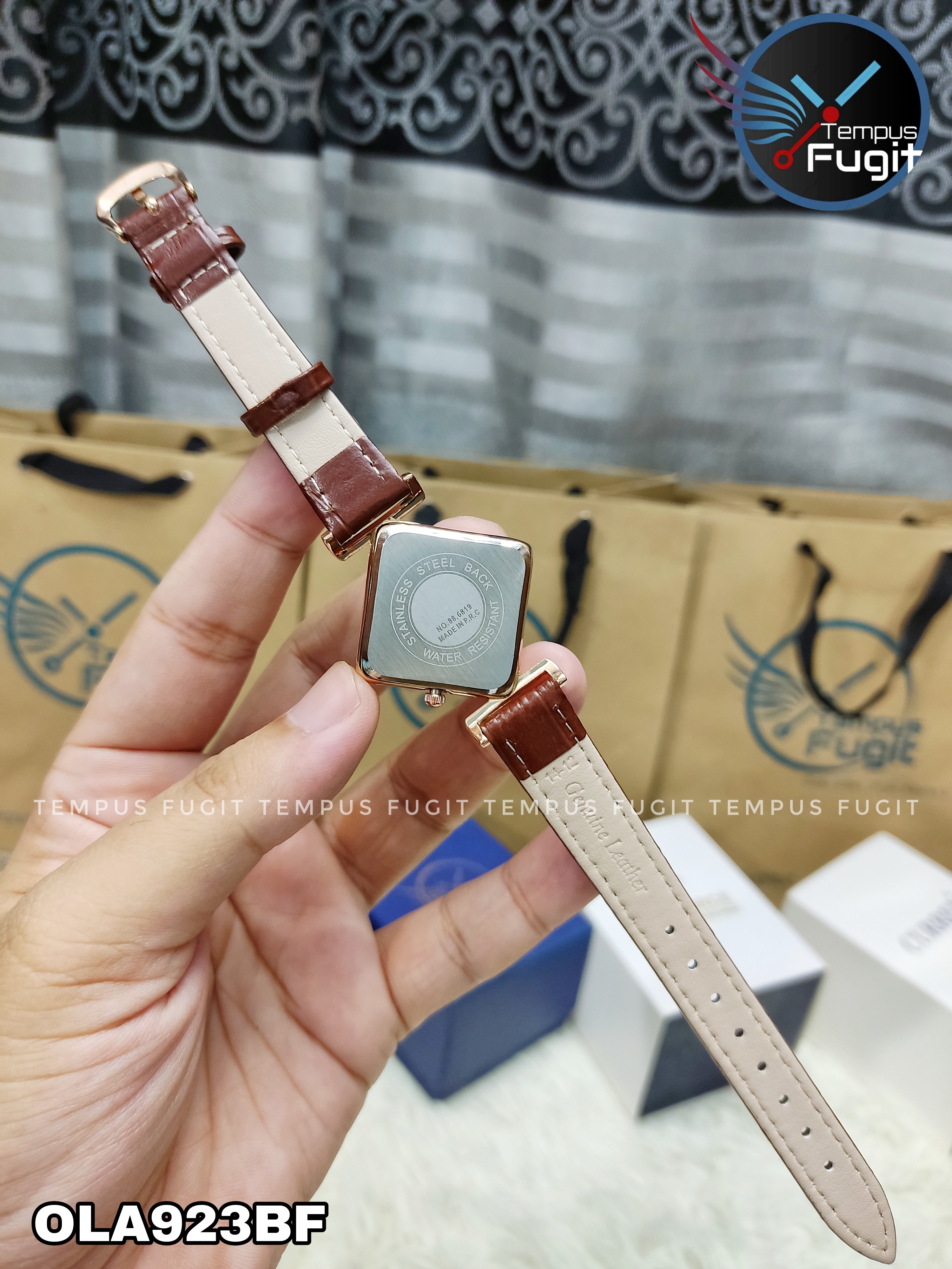 OLIYA 6819 Ladies Belt Watch- Sparkling Pink Dial- Rose Golden Bezel- Leather Color- TF Code OLA923BF_img_5