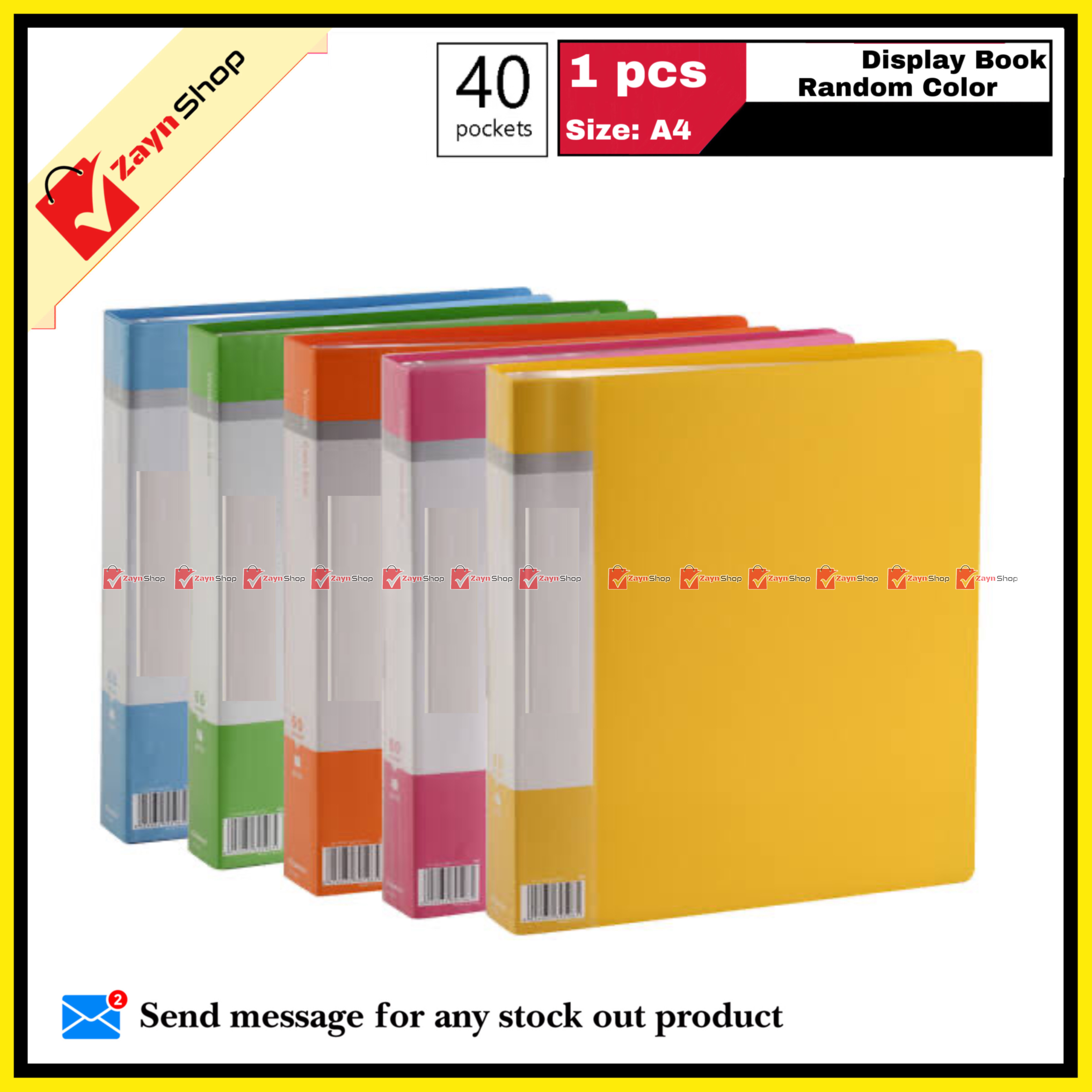 Display Book 40 Pocket Thin Plastic File Folder Display Presentation Book, A4 Size Random Color 1pcs - Innovative Design - Organize with Style_img_3