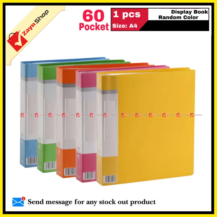 Display Book 60 Pocket Thin Plastic File Folder Display Presentation Book, A4 Size Random Color 1pcs - Innovative Design - Organize with Style_img_0