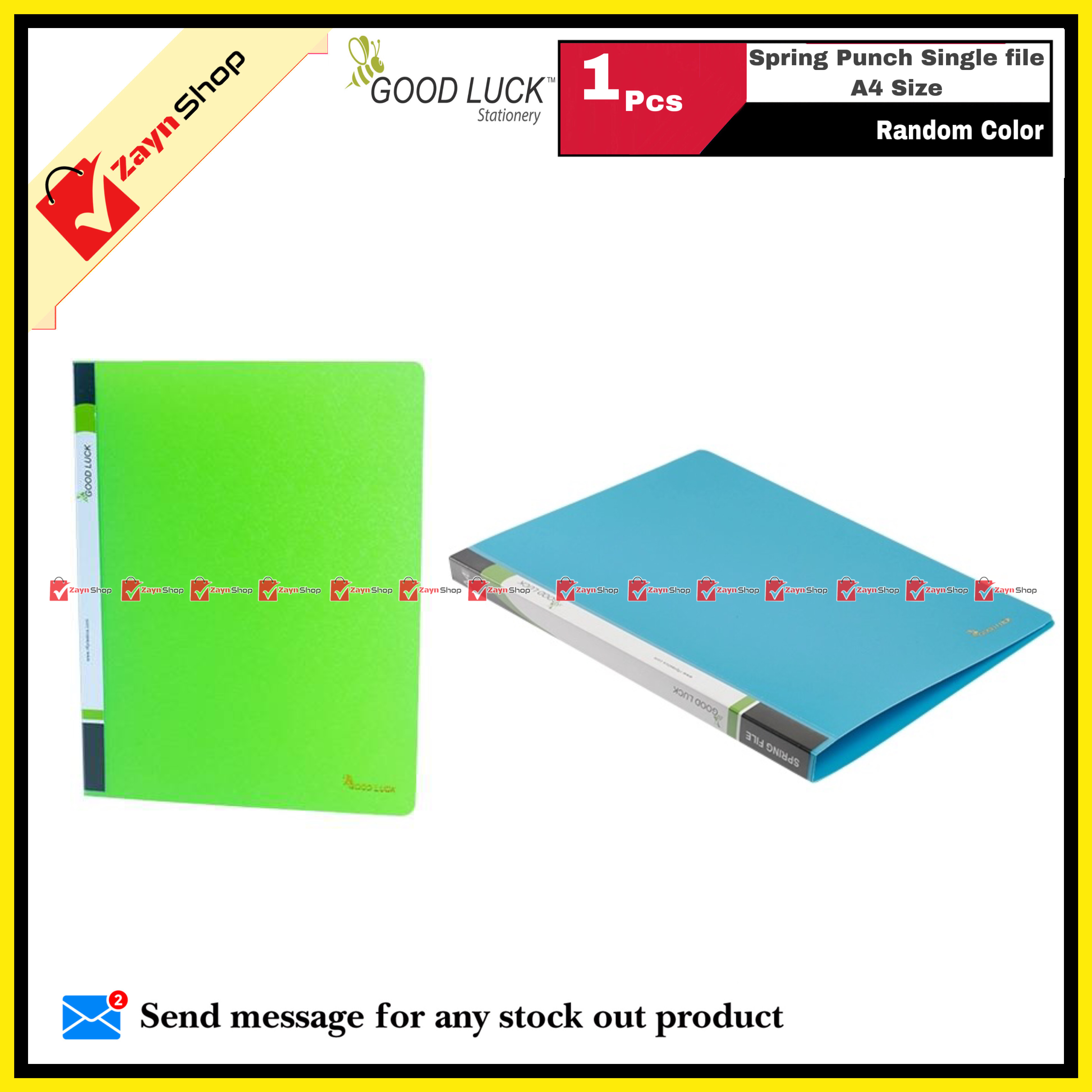 Good Luck Spring Punch Single file A4 Size Random Color 1 pcs_img_2