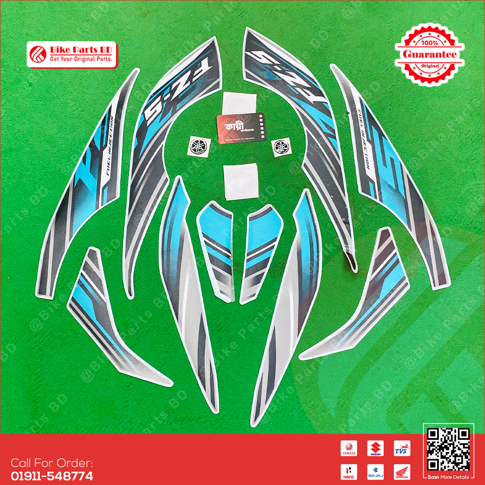 Full Set Sticker for Yamaha FZS V2 (Mat Grey) bike.
