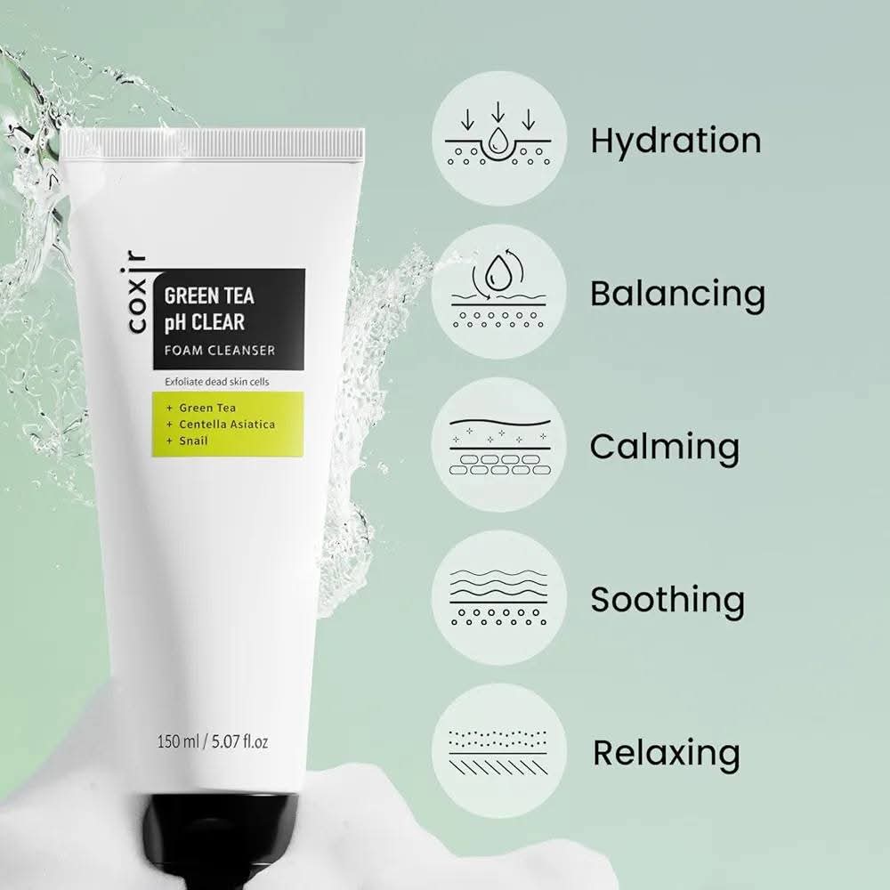 Coxir Green Tea pH Clear Foam Cleanser(150ml)
