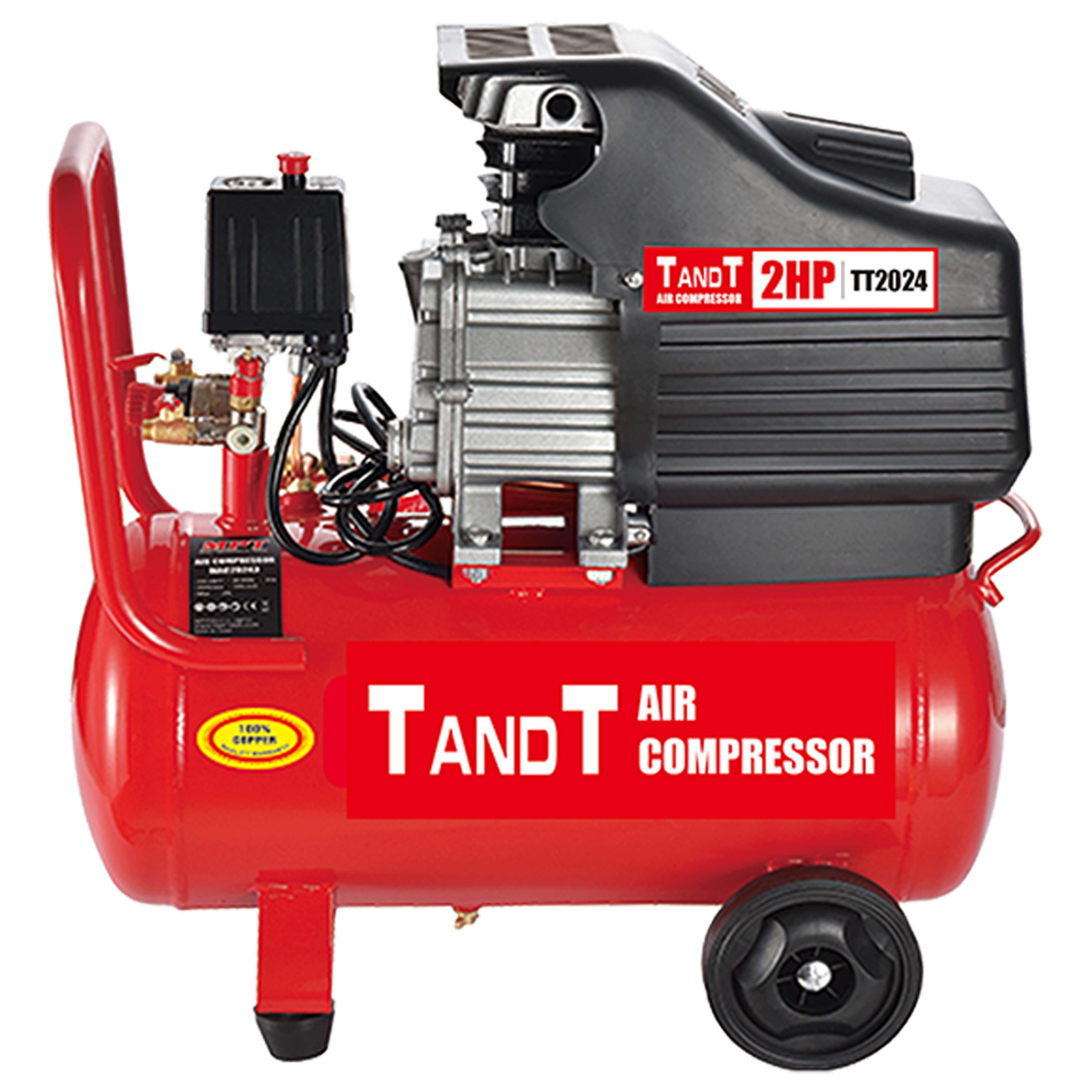 TANDT TT2024 24L Air Compressor, 2HP, 8 Bar; Model : TT2024_img_1