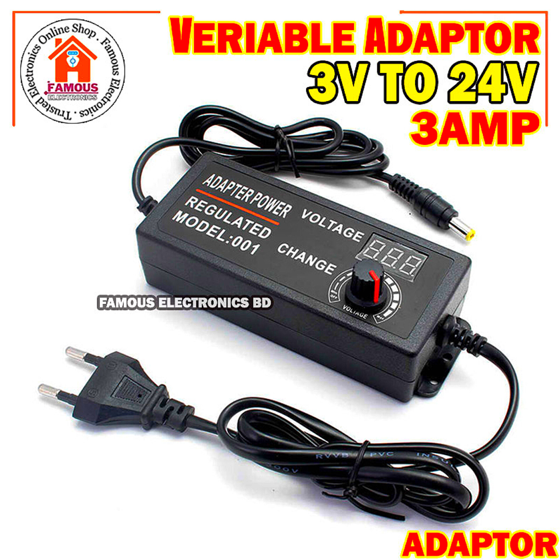 Adjustable DC 3V To 24V 3A Power Adapter with LED Voltmeter 775 Motor Power Supply Universal AC 100-220V to DC 3V 12V 24V 9v 24V Adaptor_img_0