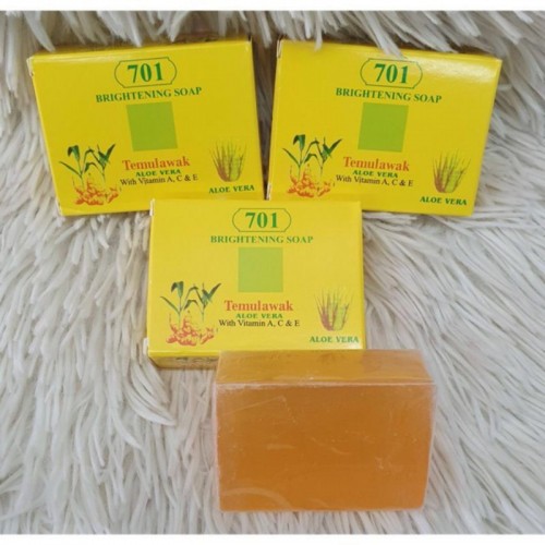 Aloe Vrea Dark Black Skin Lightening Temulawak Whitening Soap VitaminA C & E Face Body Skin Bath Soap (CHINA)_img_1