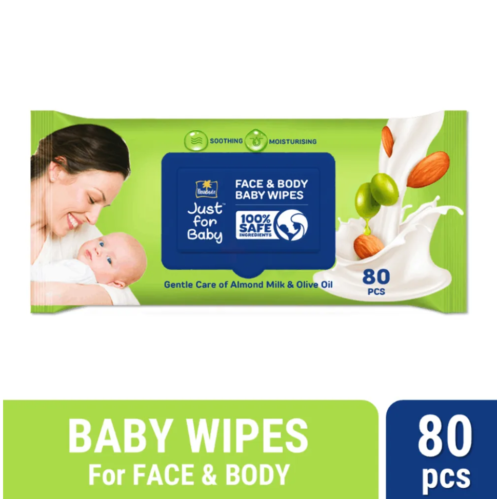 Parachute Just For Baby - Baby Face & Body Wipes 80pcs