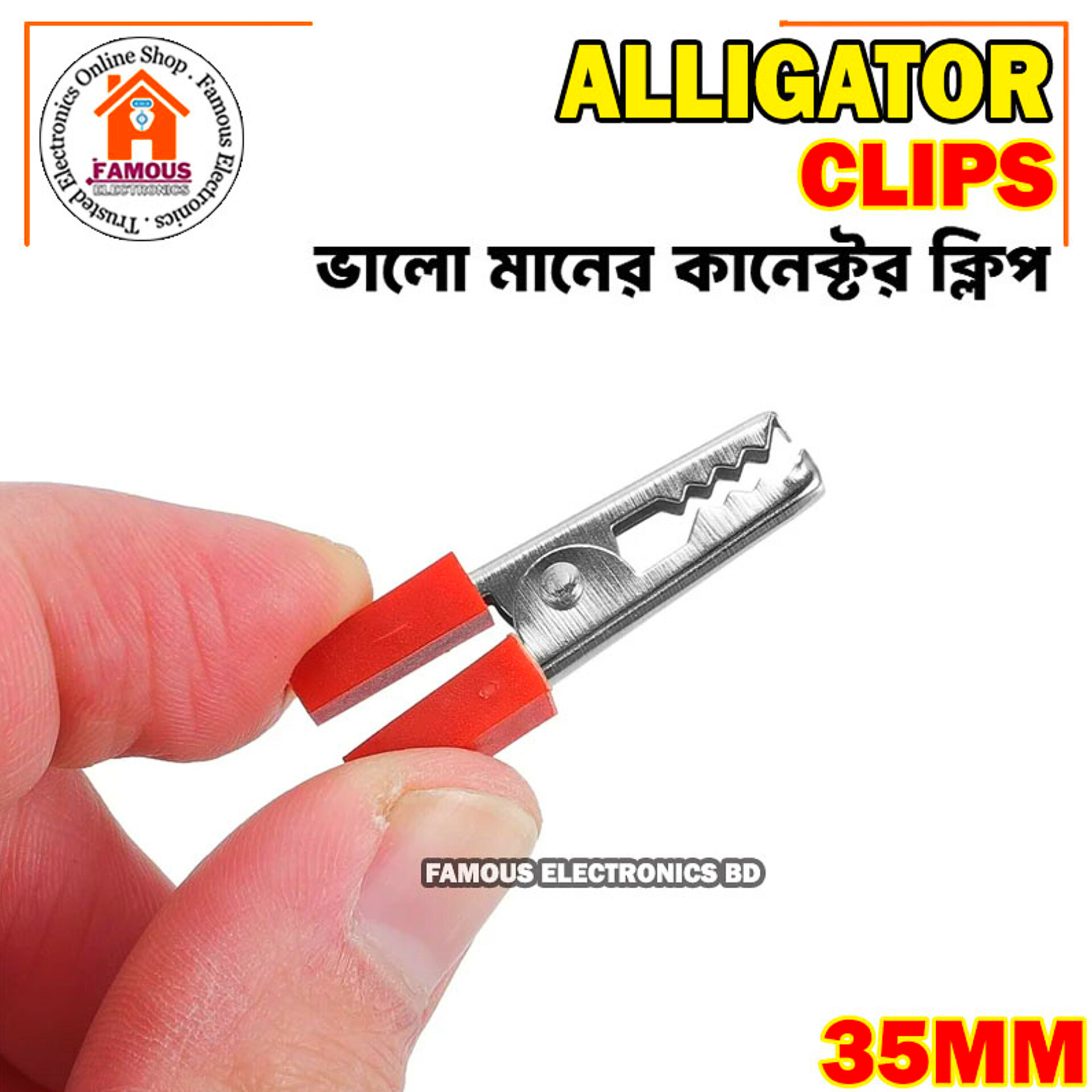 1Pair-35mm Red and Black Plastic Handle Alligator Clips Connector_img_3