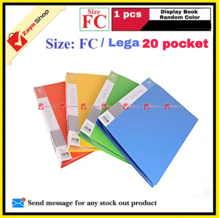 Display Book FC Legal Size 20 pocket Plastic File Folder Display Presentation Book Random color- 1pcs_img_1