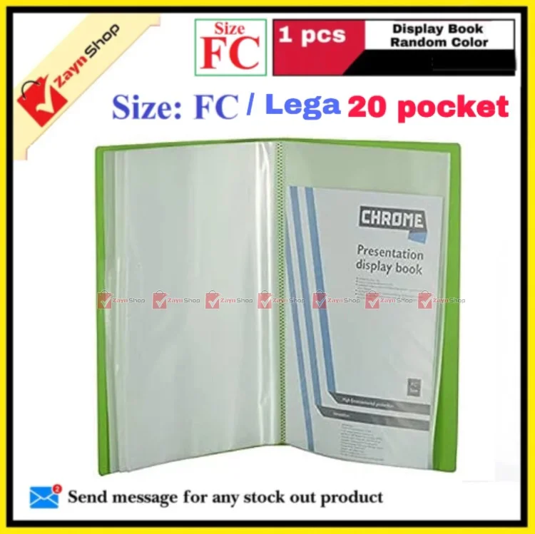 Display Book FC Legal Size 20 pocket Plastic File Folder Display Presentation Book Random color- 1pcs_img_2