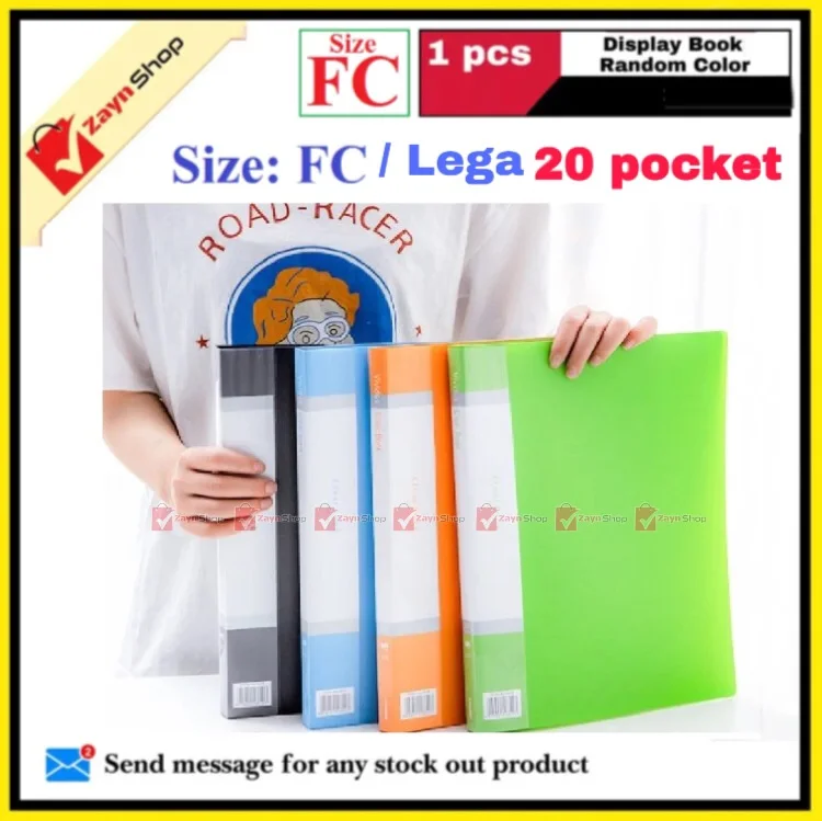 Display Book FC Legal Size 20 pocket Plastic File Folder Display Presentation Book Random color- 1pcs_img_3