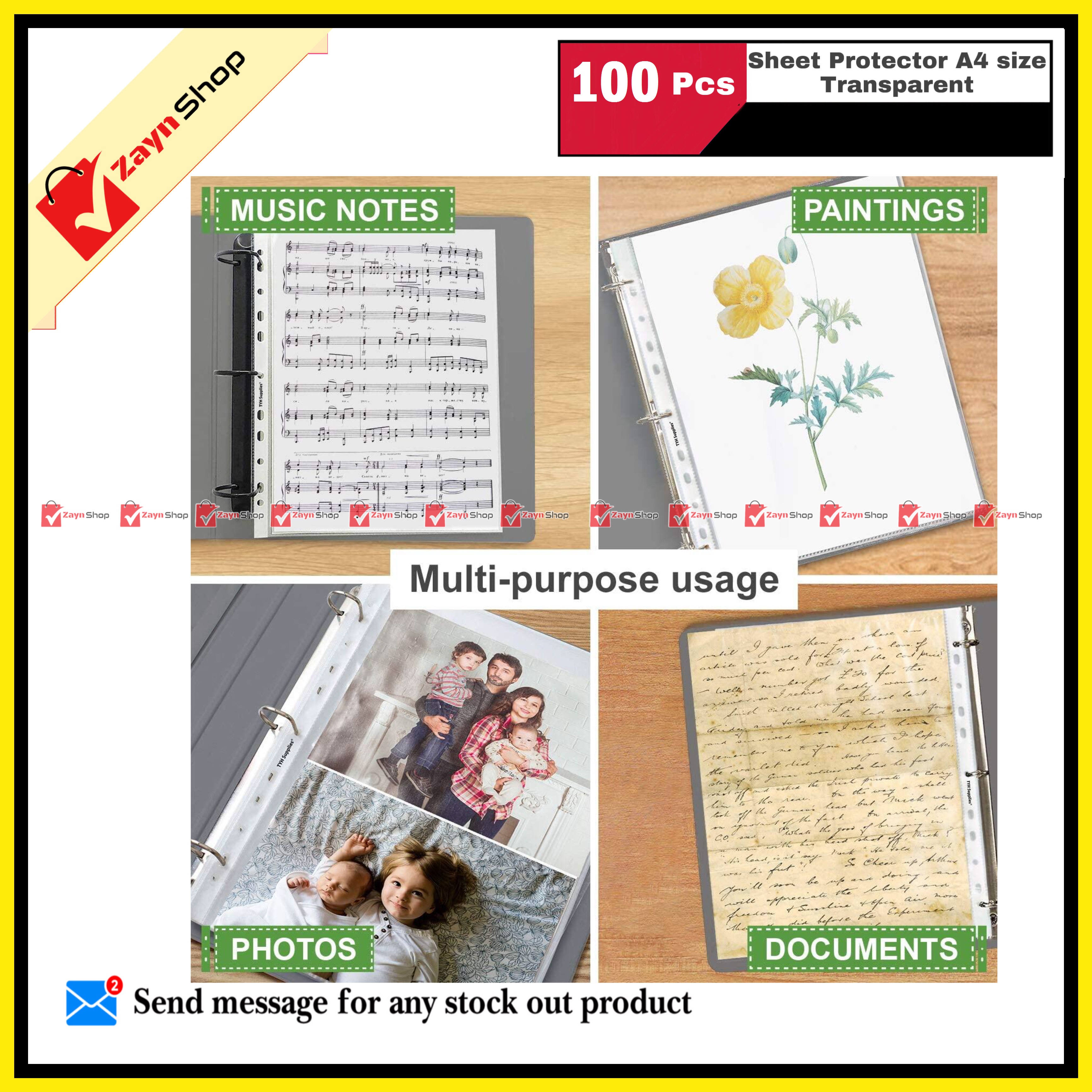 Sheet Protector A4 size Transparent 100 pcs Bundle_img_2