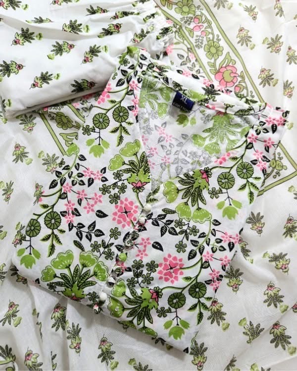 cotton gown 3 piece - Image 4