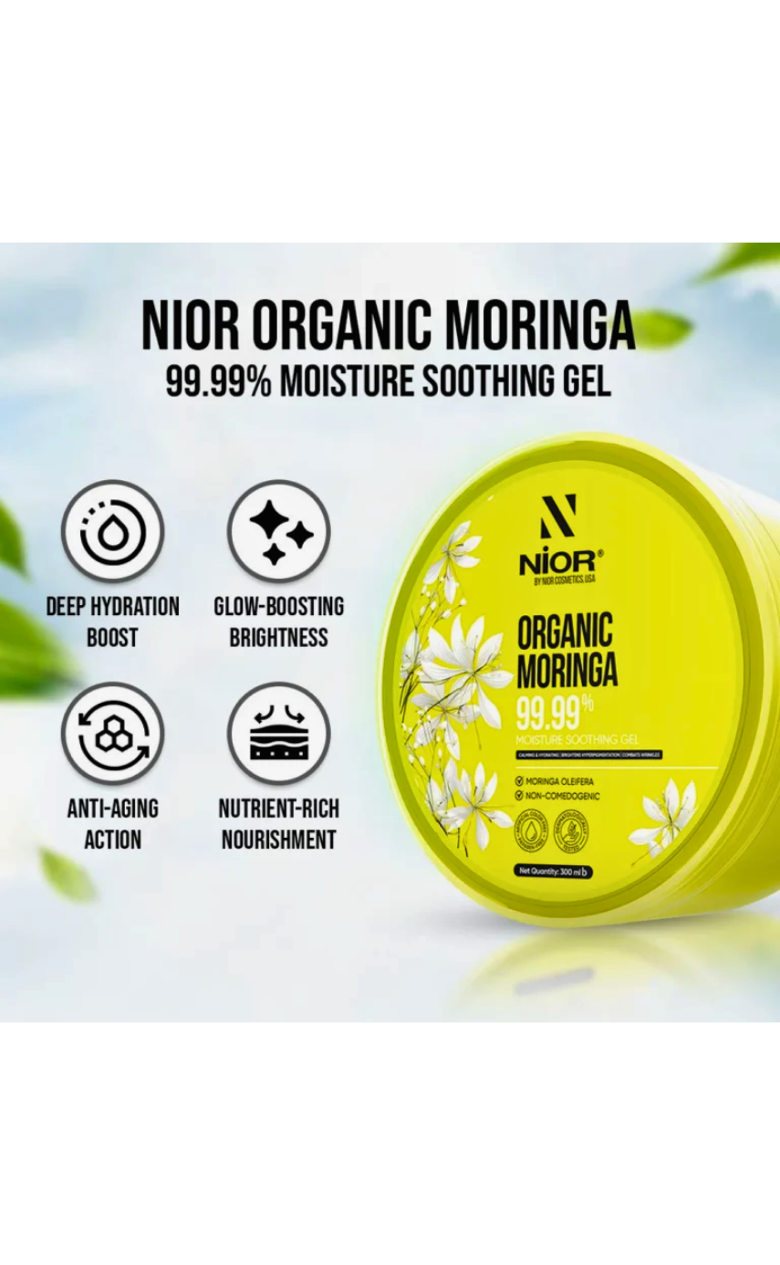 Nior Organic Moringa 99.99% Moisture Soothing Gel 300ml - Image 3
