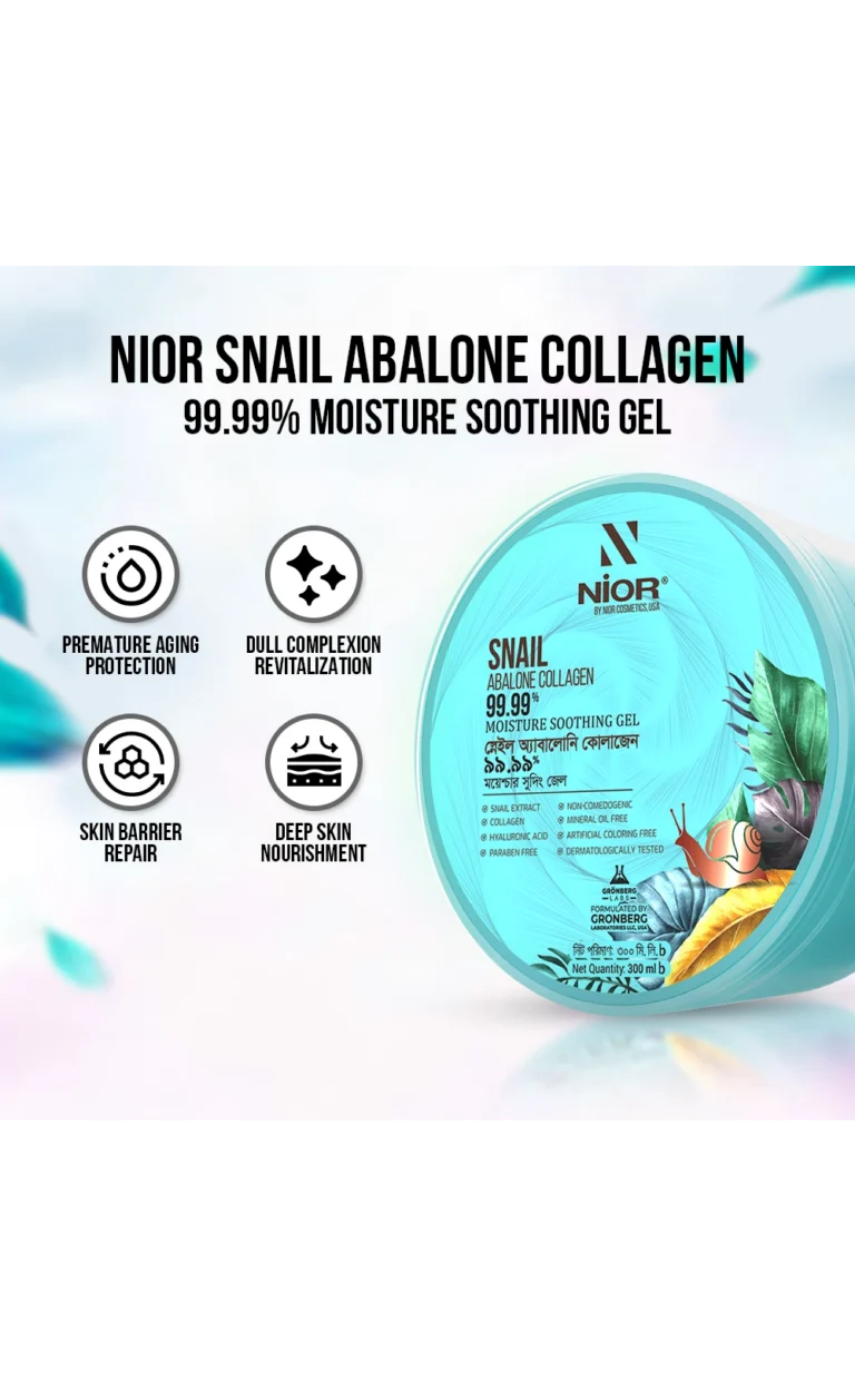 Nior Snail Abalone Collagen 99.99% Moisture Soothing Gel 300ml - Image 2