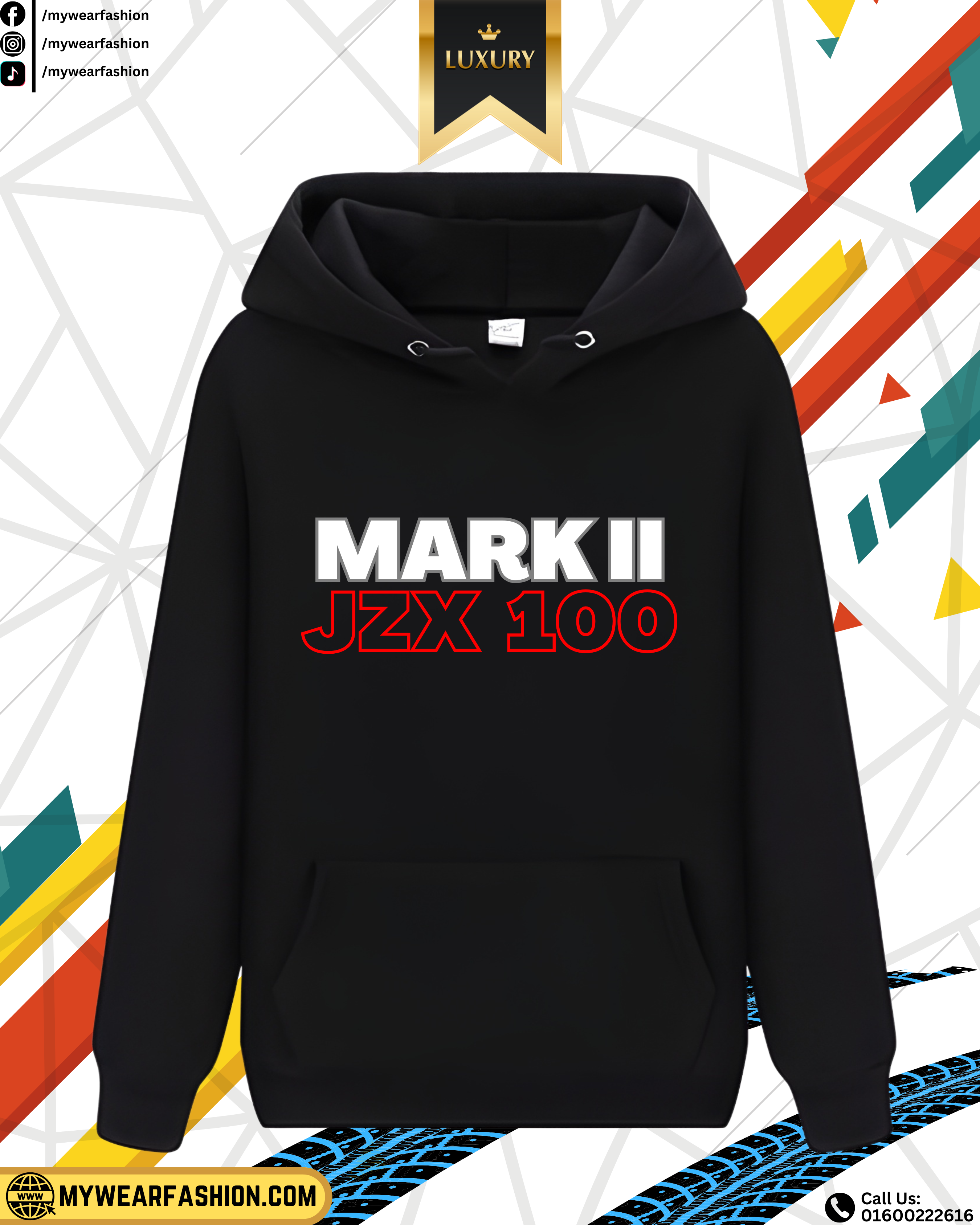 Toyota Mark II JZX100 Premium Oversized Hoodie_img_2