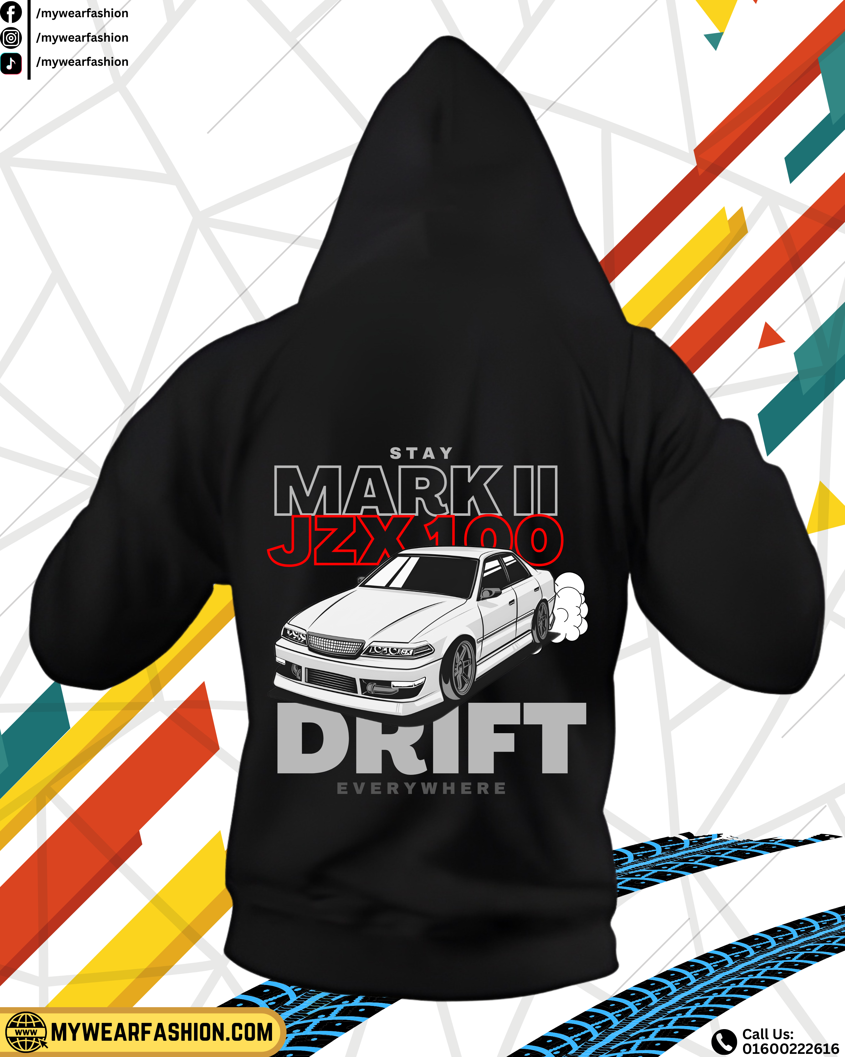 Toyota Mark II JZX100 Premium Oversized Hoodie_img_0