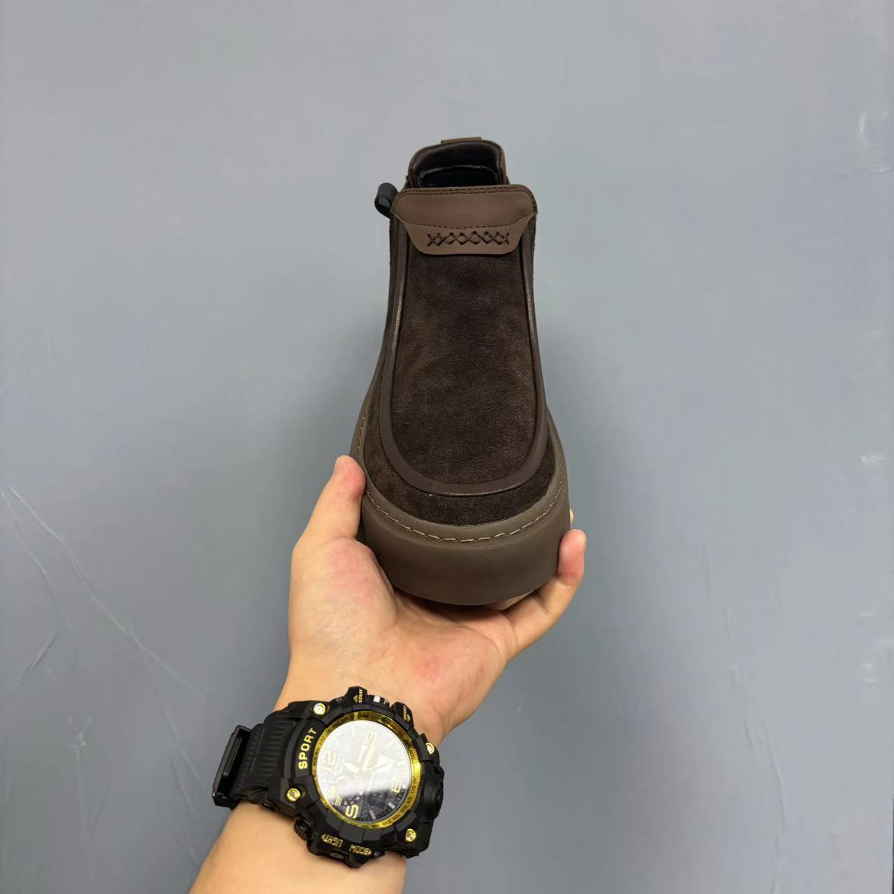 Cowhide slip-on casual suede shoes_img_0