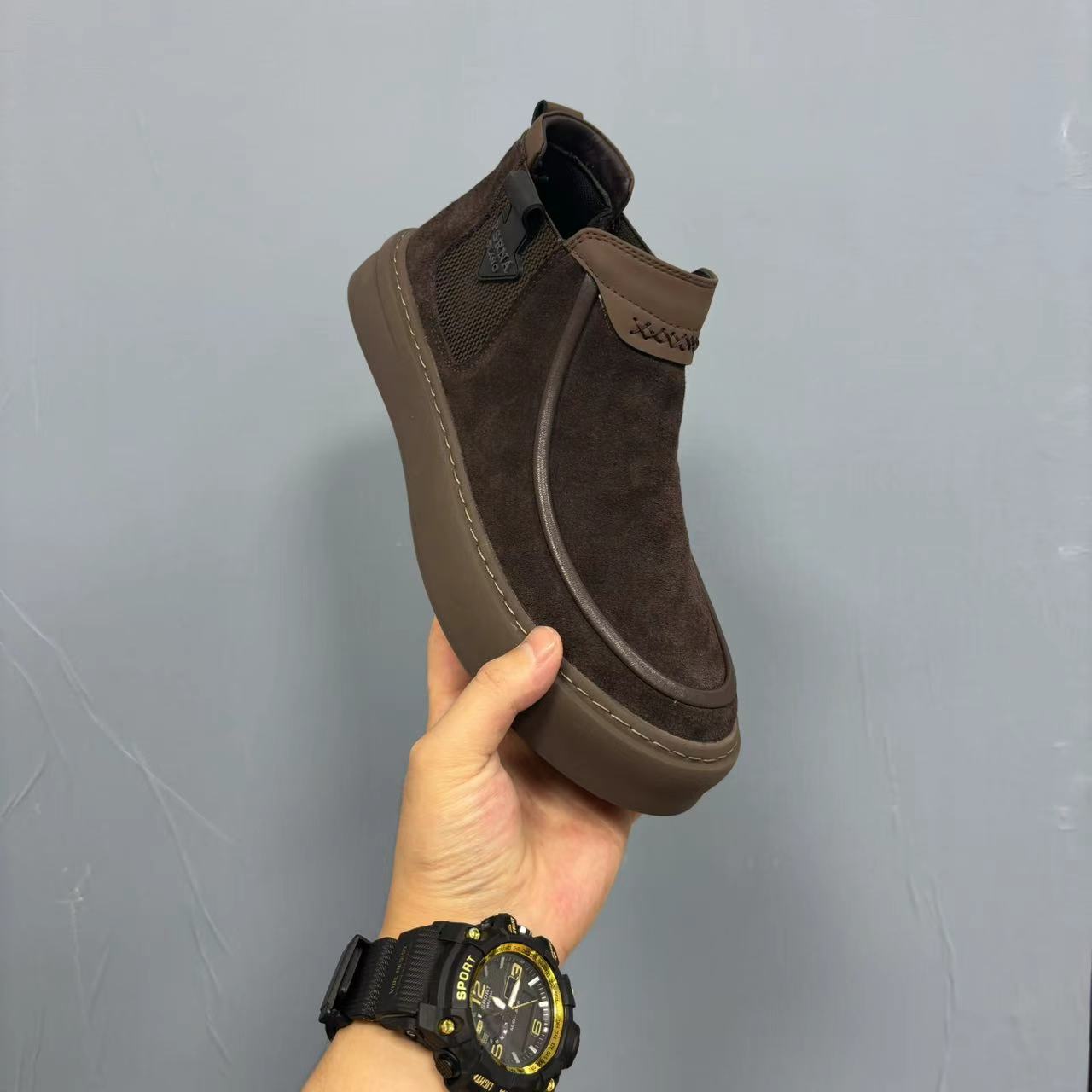 Cowhide slip-on casual suede shoes_img_1