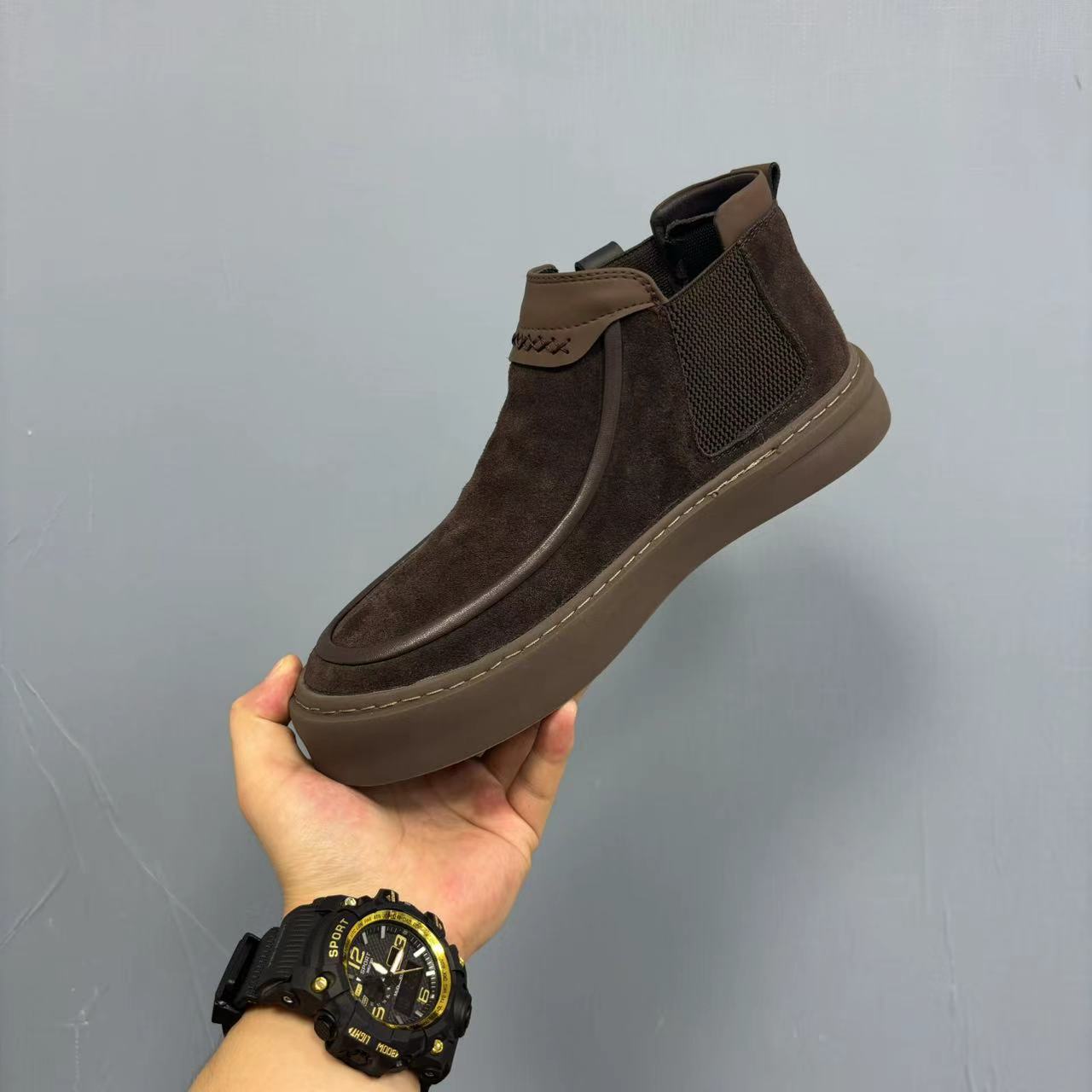 Cowhide slip-on casual suede shoes_img_3