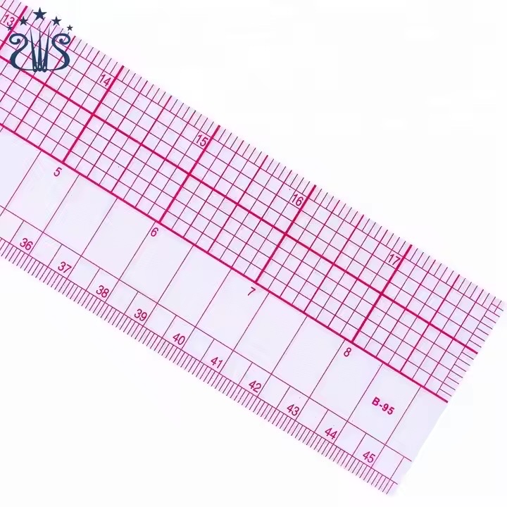 High Quality Metric Scale 45cm/18inch Clear Scale Soft Plastic Straight Grid Ruler_img_1
