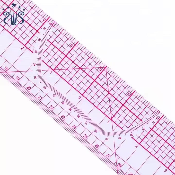 High Quality Metric Scale 45cm/18inch Clear Scale Soft Plastic Straight Grid Ruler_img_2