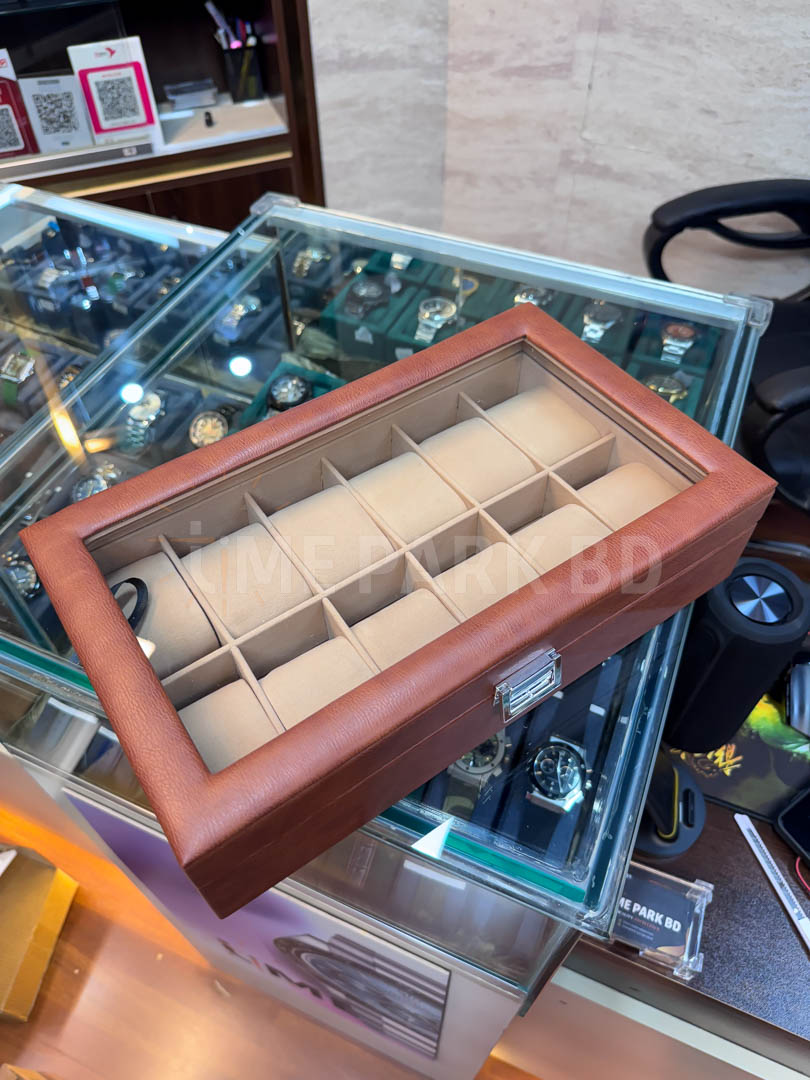12 Set Leatehr Watch organizer box - Brown Color