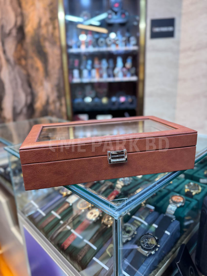 12 Set Leatehr Watch organizer box - Brown Color_img_2