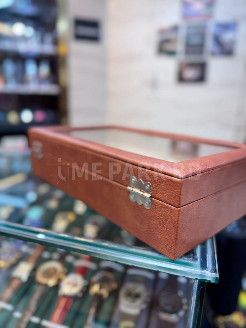 12 Set Leatehr Watch organizer box - Brown Color_img_4