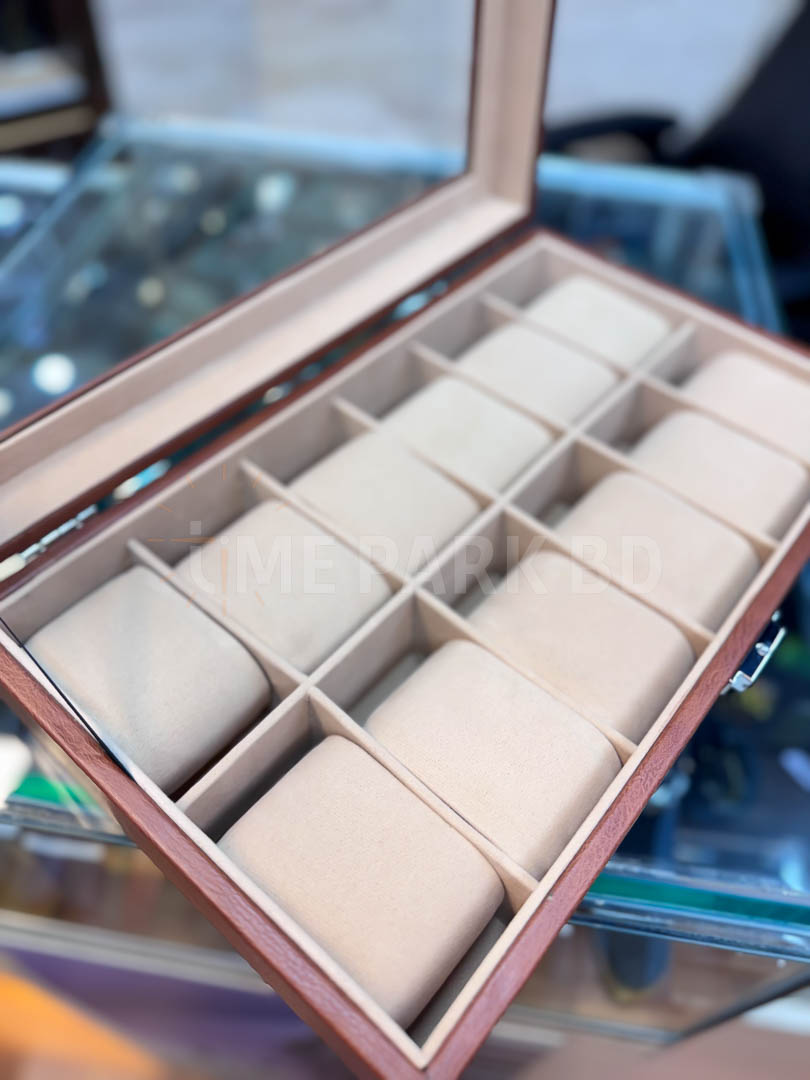 12 Set Leatehr Watch organizer box - Brown Color_img_3