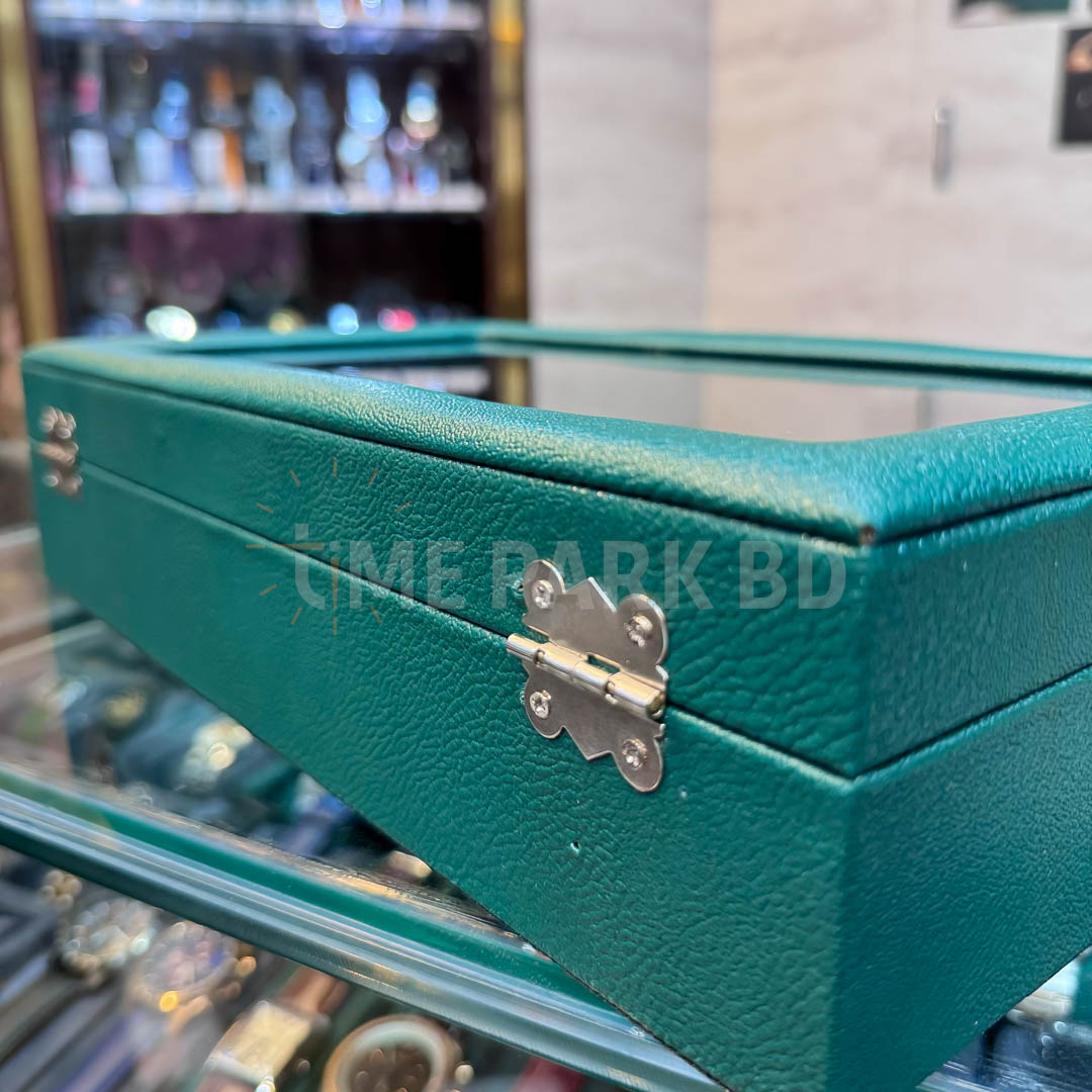 12 slot leather watch organizer in Green Color_img_5