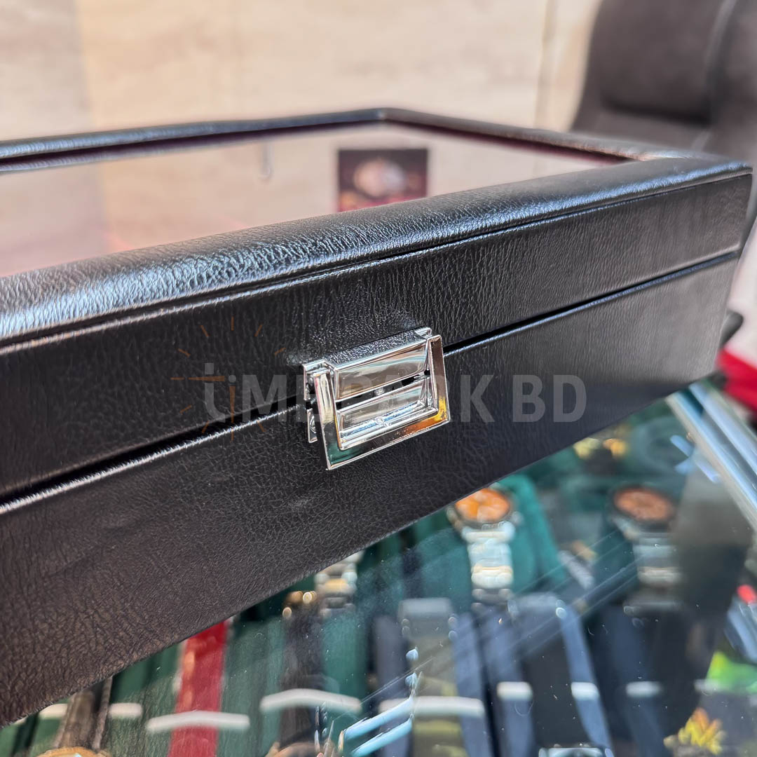 12 slot watch organizer leather with black magenta color_img_3