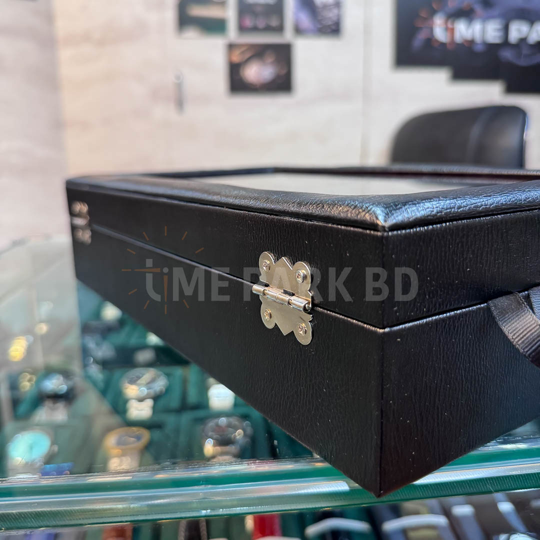 12 slot watch organizer leather with black magenta color_img_4