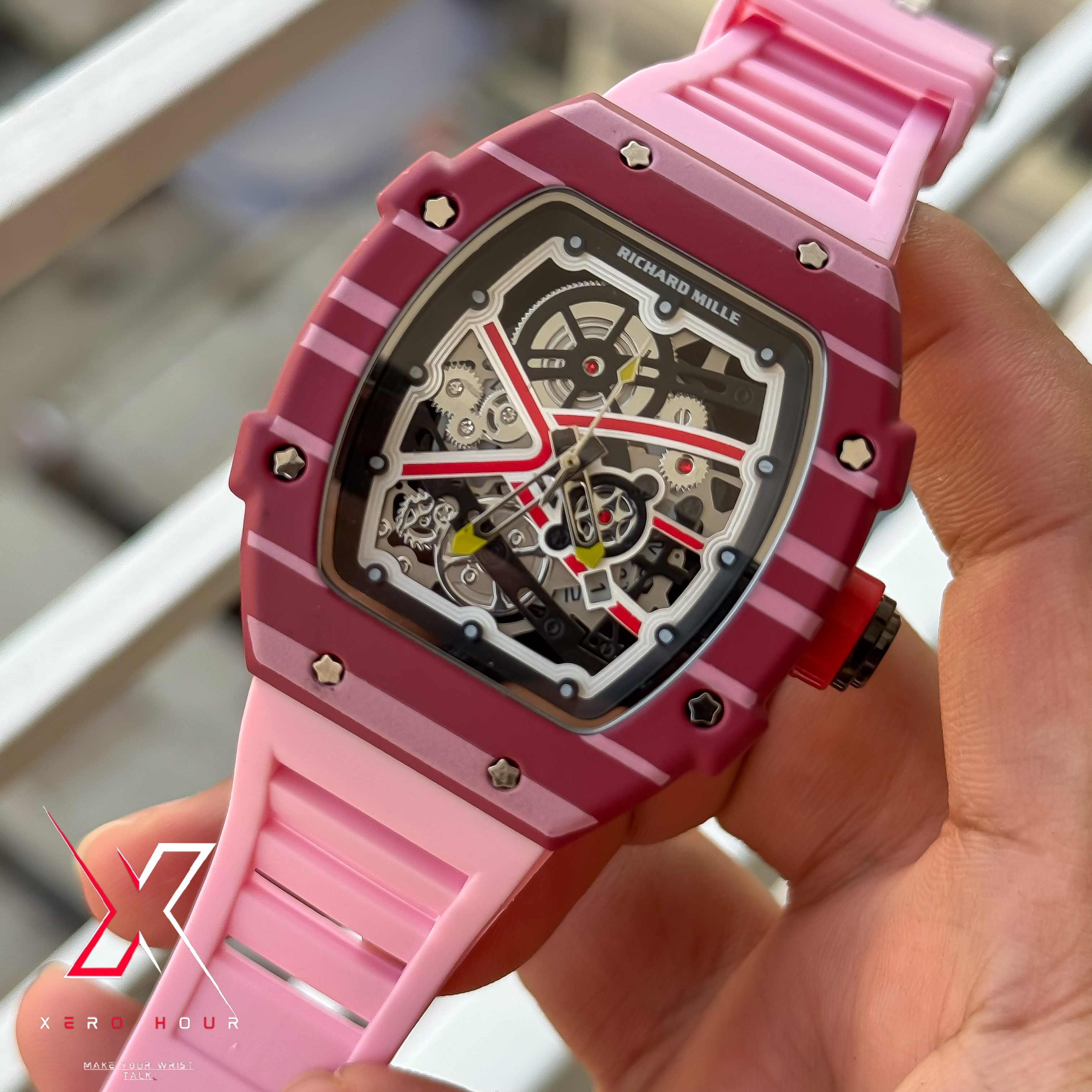 Richard Mille | Pink Strap |AA Grade | Quartz movement_img_1
