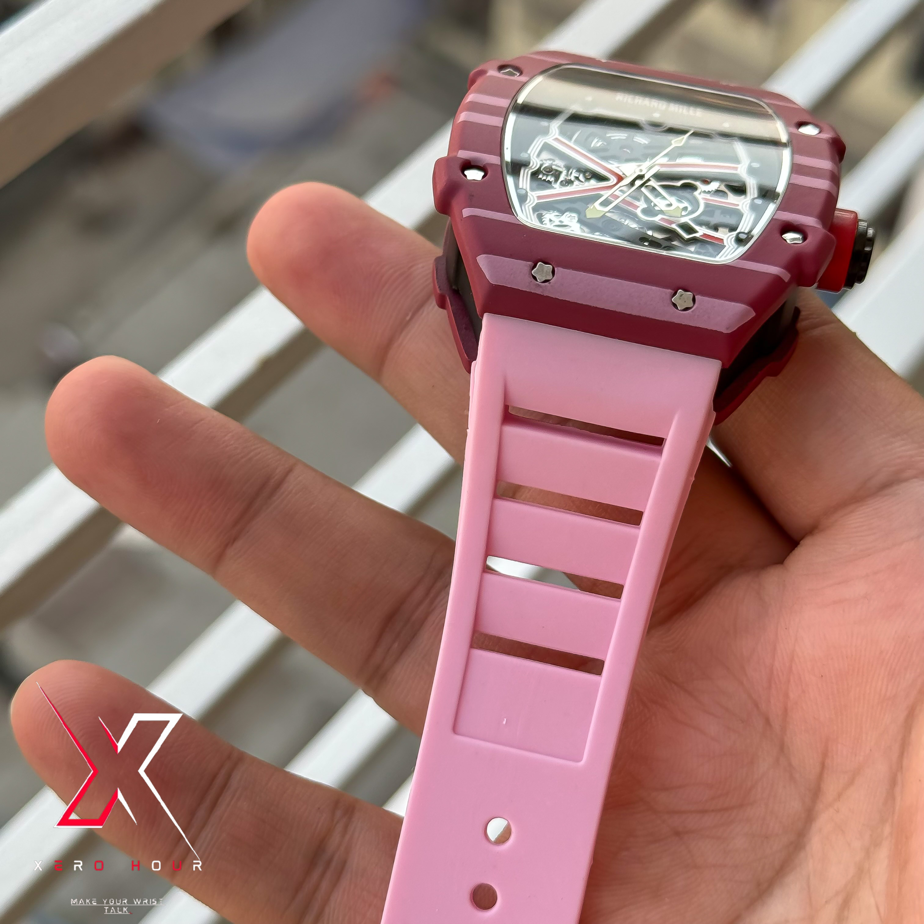 Richard Mille | Pink Strap |AA Grade | Quartz movement_img_3